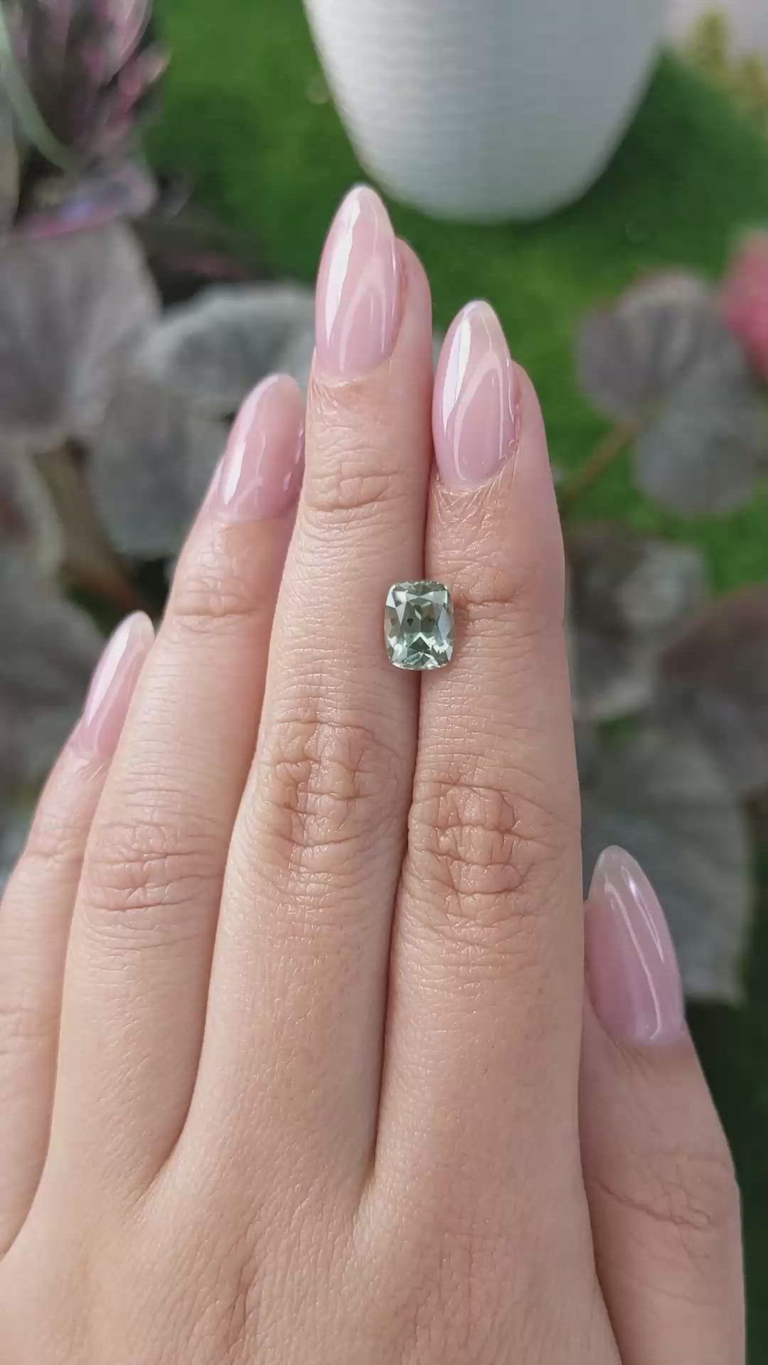 2.18 Ct. Green Sapphire from Montana Size Video