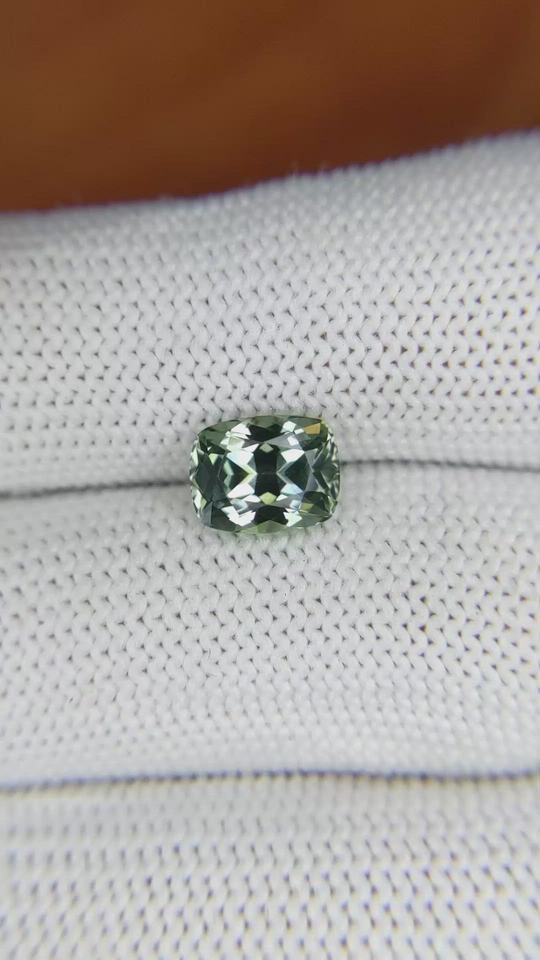 2.18 Ct. Green Sapphire from Montana Size Video