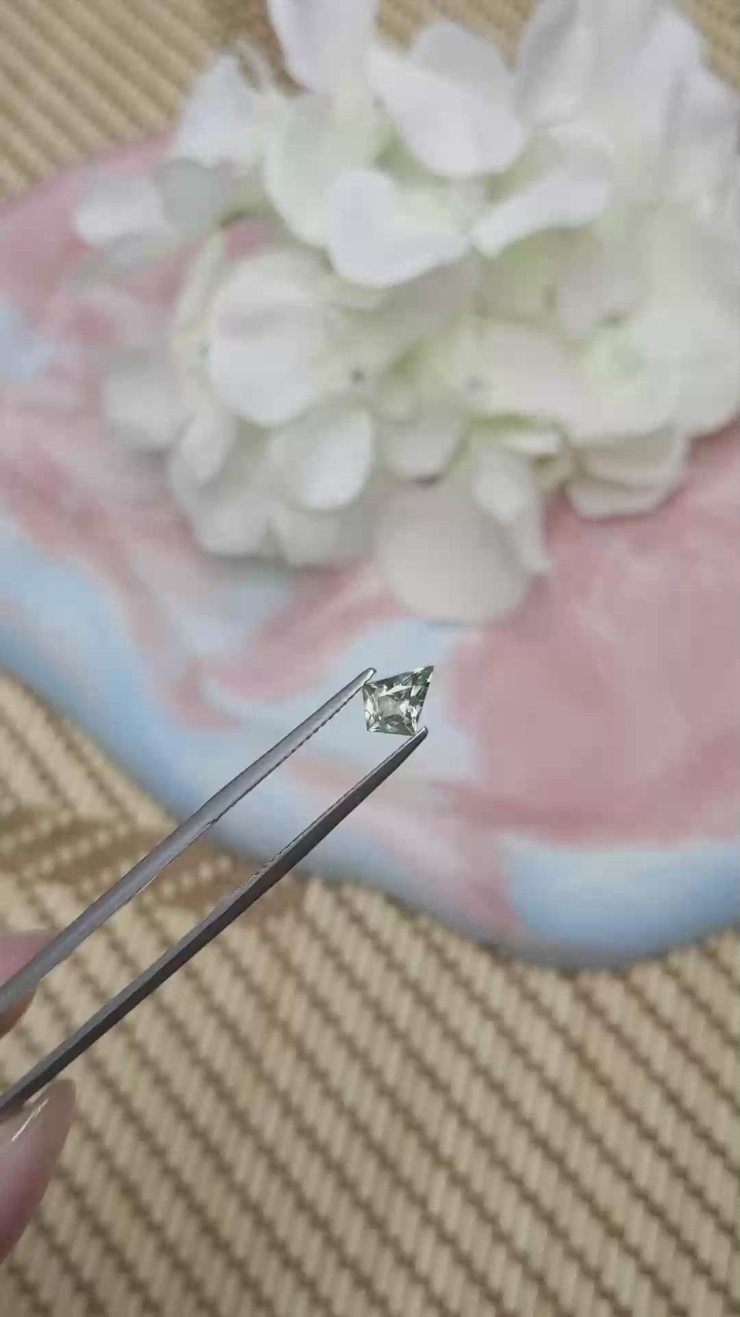 0.96 Ct. Bluish Green Sapphire from Montana Size Video