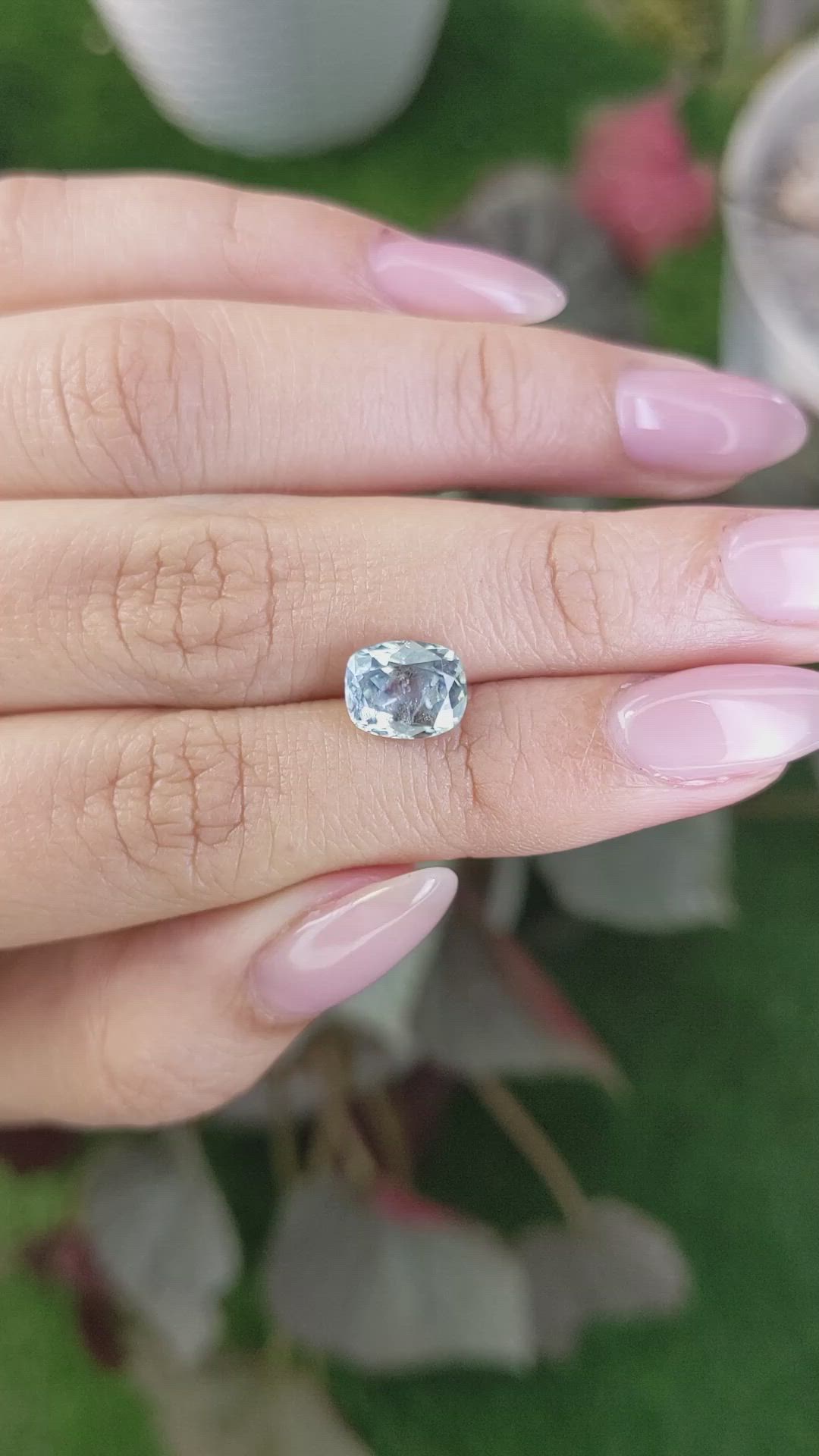 2.66 Ct. Bluish Green Sapphire from Montana Size Video