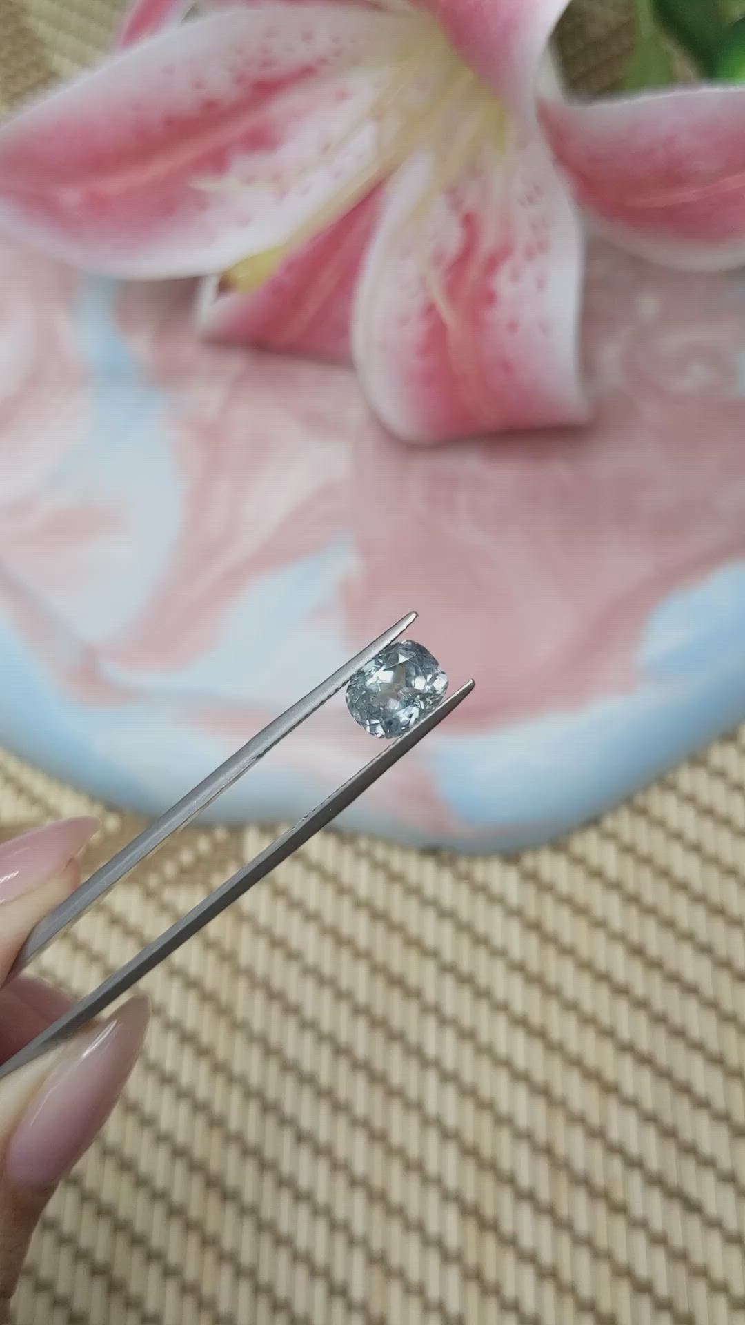 2.66 Ct. Bluish Green Sapphire from Montana Size Video