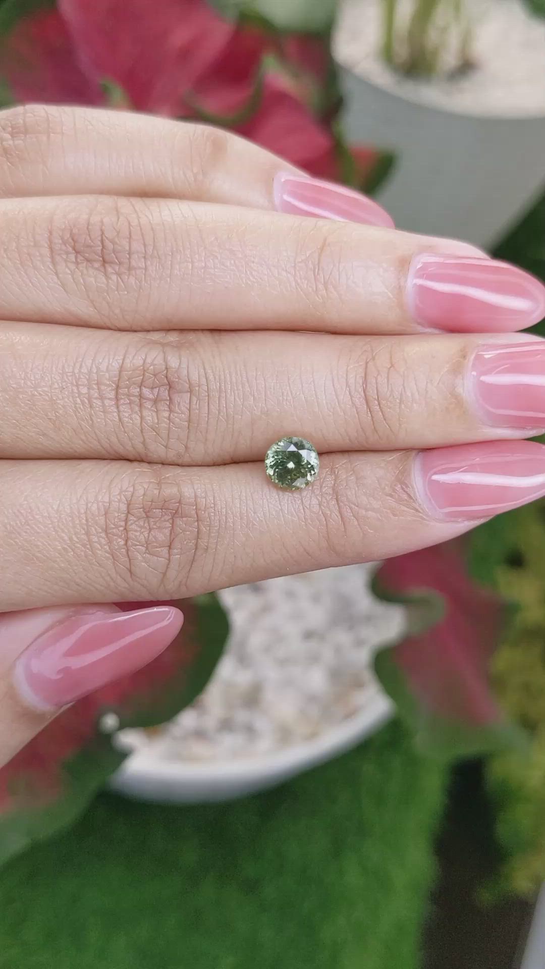 1.32 Ct. Yellowish Green Sapphire from Montana Size Video