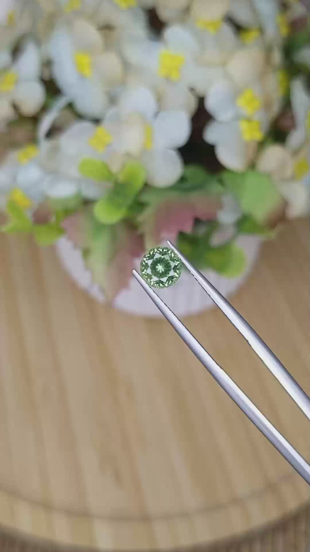 1.32 Ct. Yellowish Green Sapphire from Montana Size Video