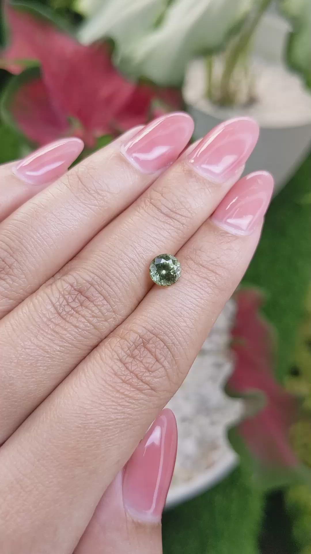 1.32 Ct. Yellowish Green Sapphire from Montana Size Video