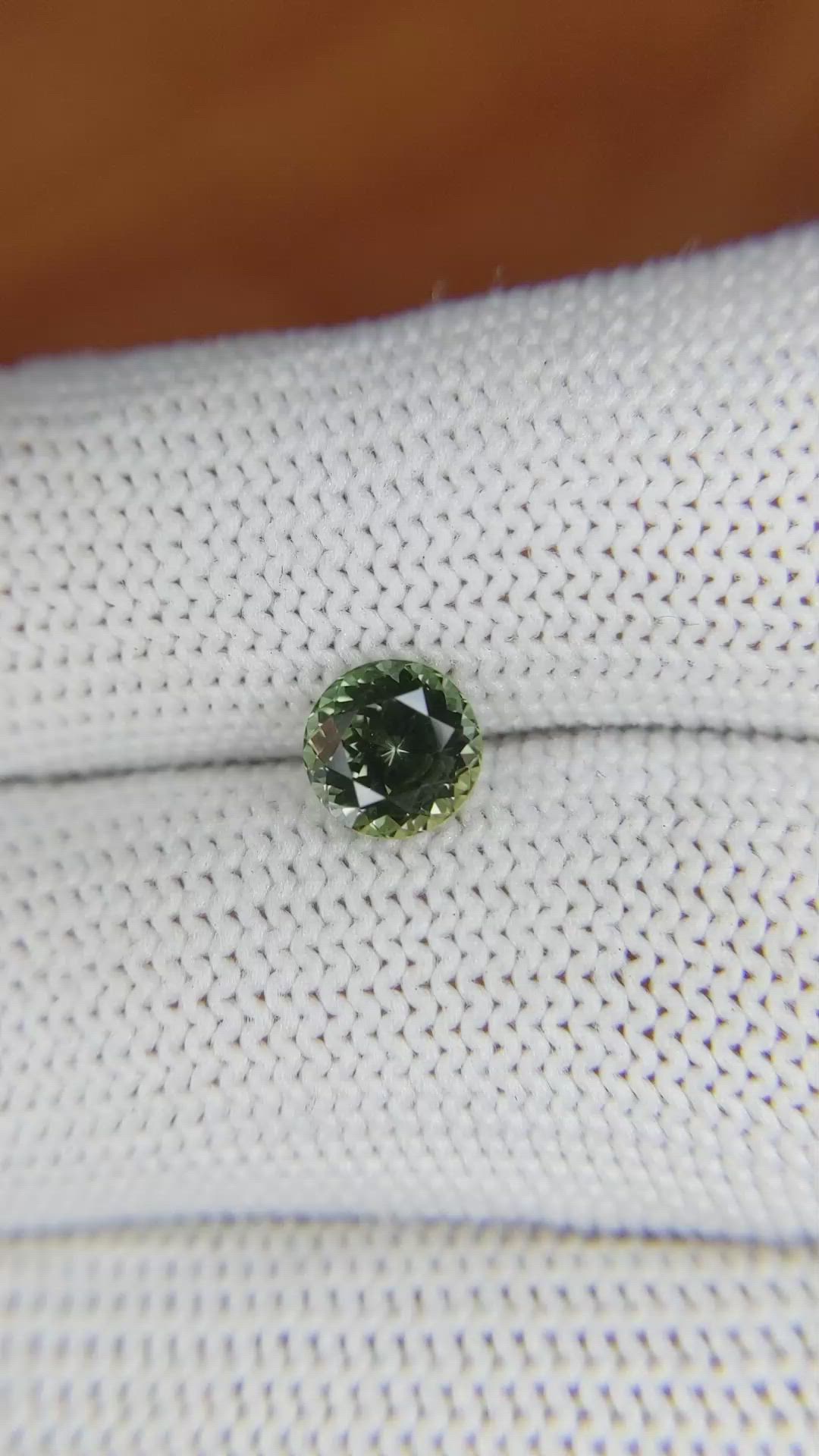 1.32 Ct. Yellowish Green Sapphire from Montana Size Video