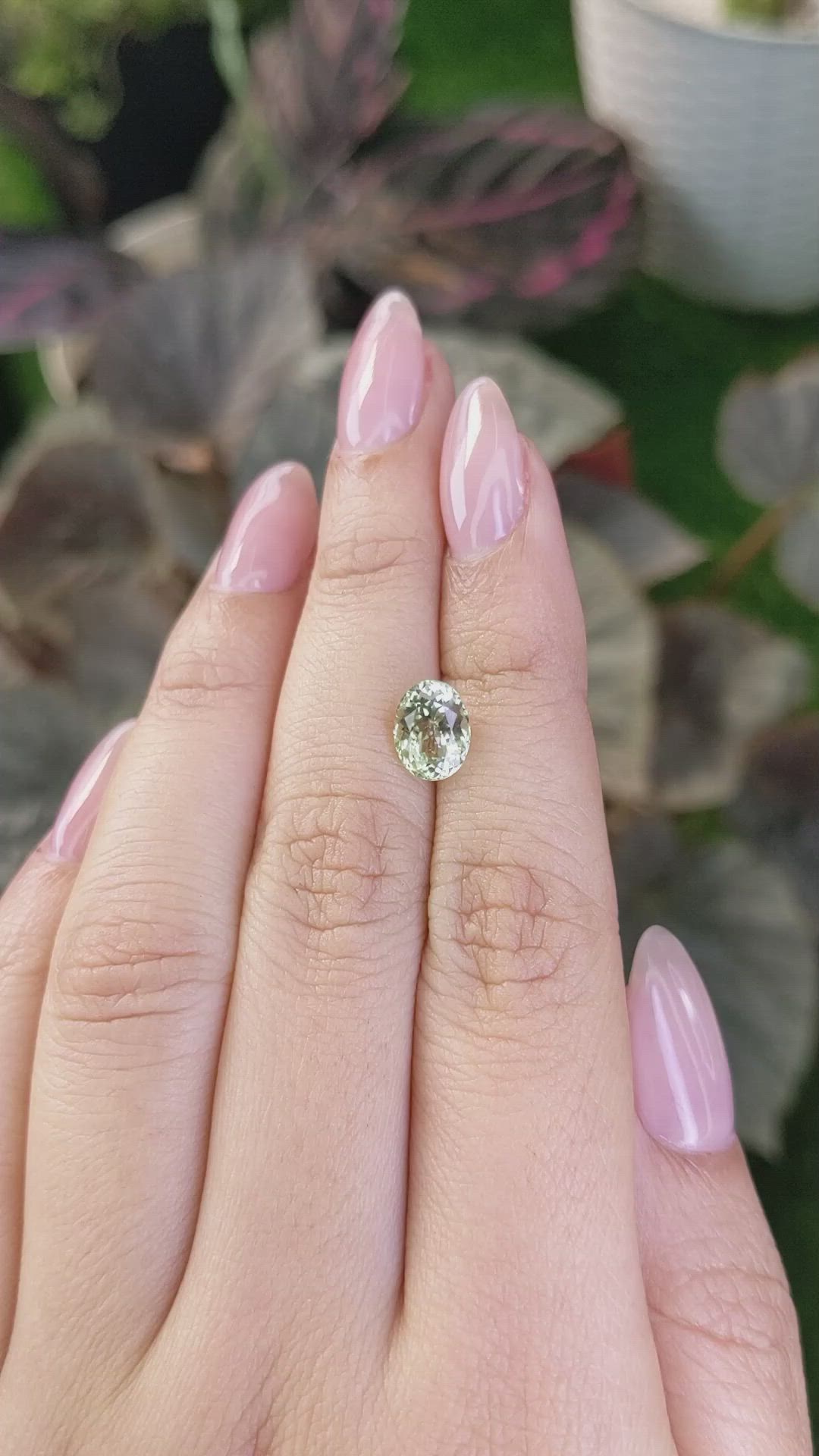 2.20 Ct. Yellowish Green Sapphire from Montana Size Video