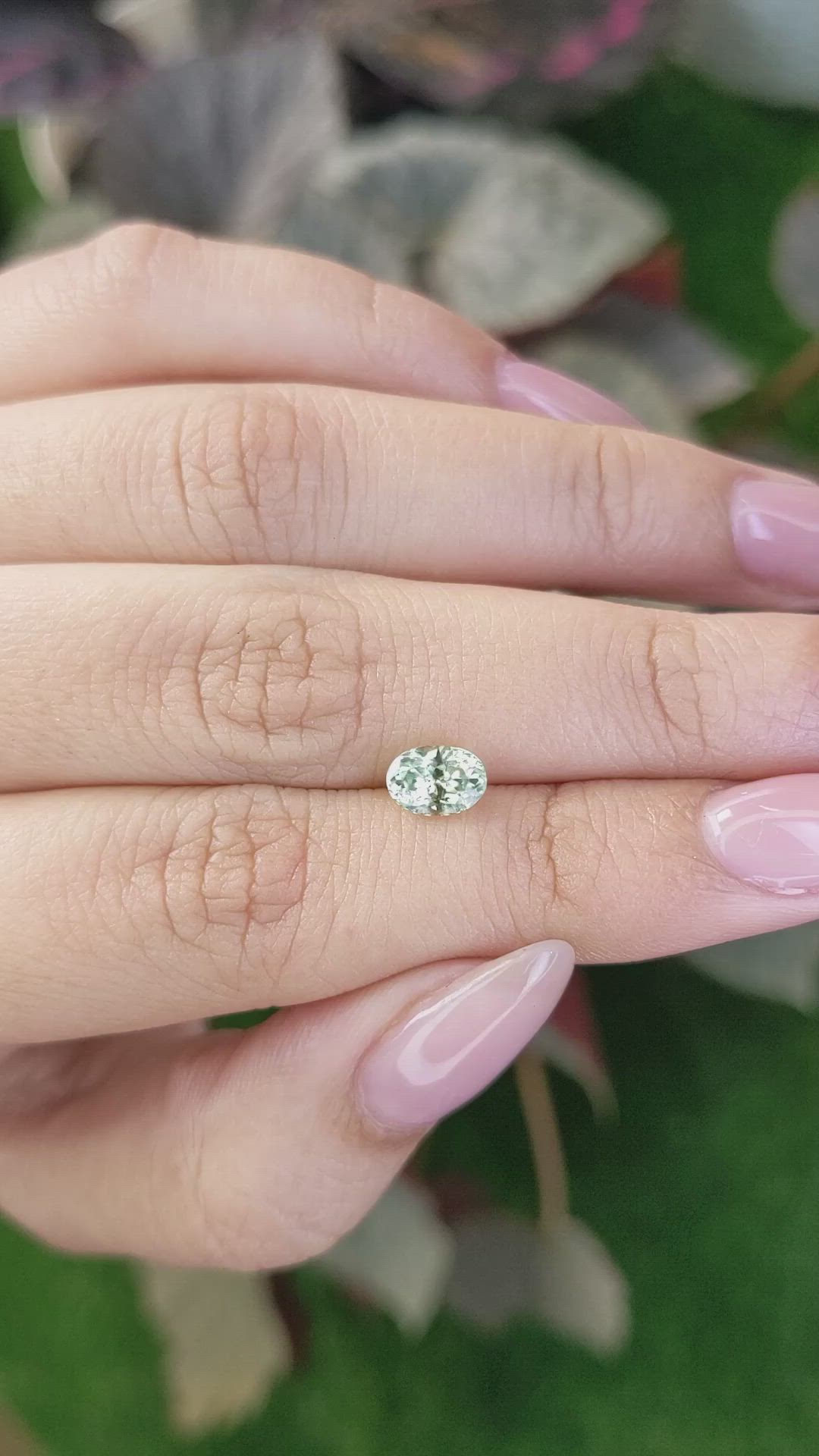 1.08 Ct. Yellowish Green Sapphire from Montana Size Video