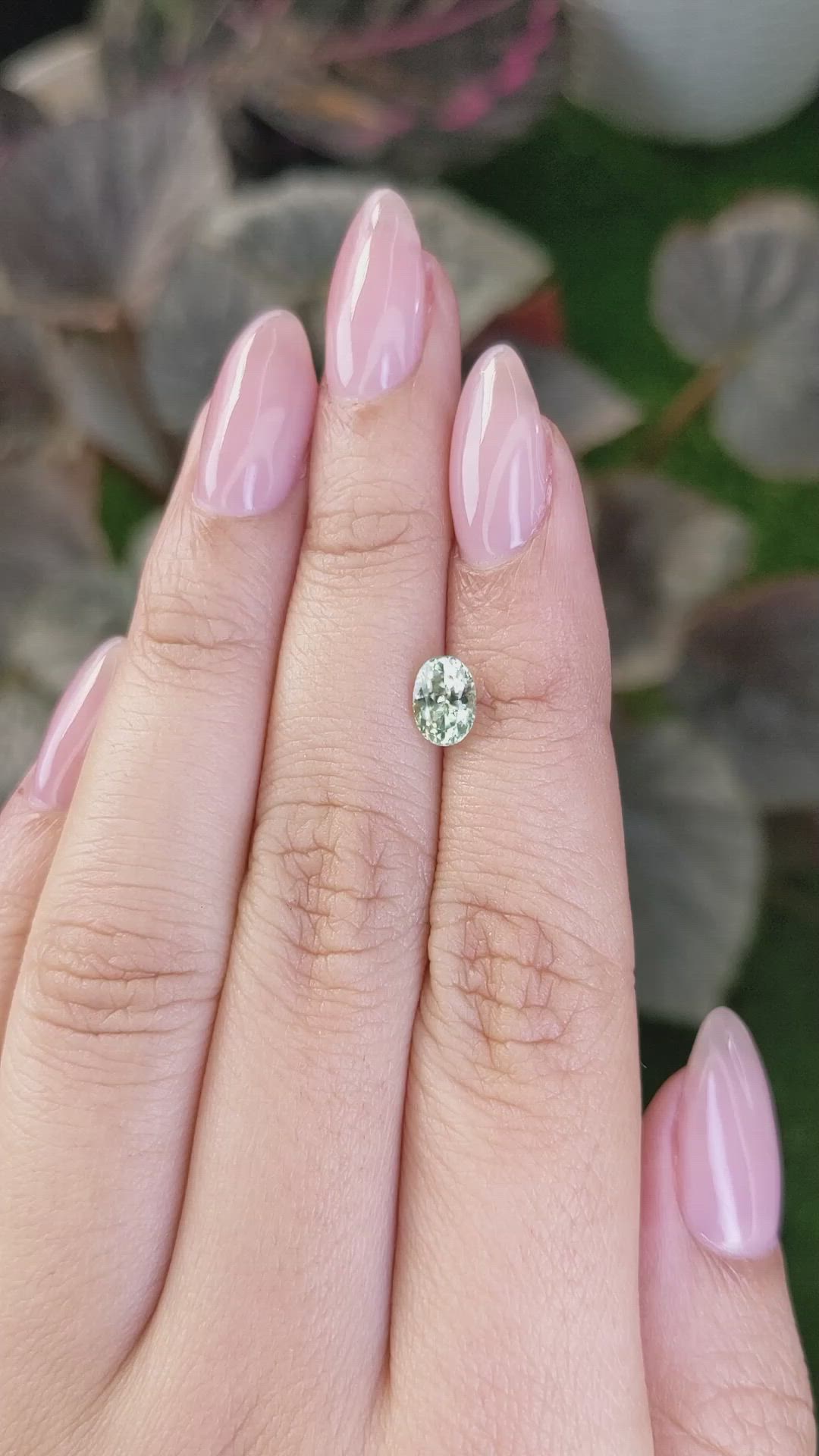 1.08 Ct. Yellowish Green Sapphire from Montana Size Video