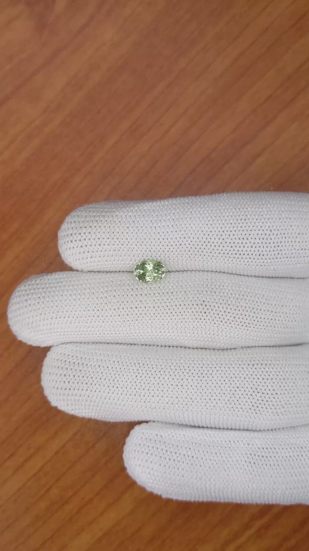 1.08 Ct. Yellowish Green Sapphire from Montana Size Video