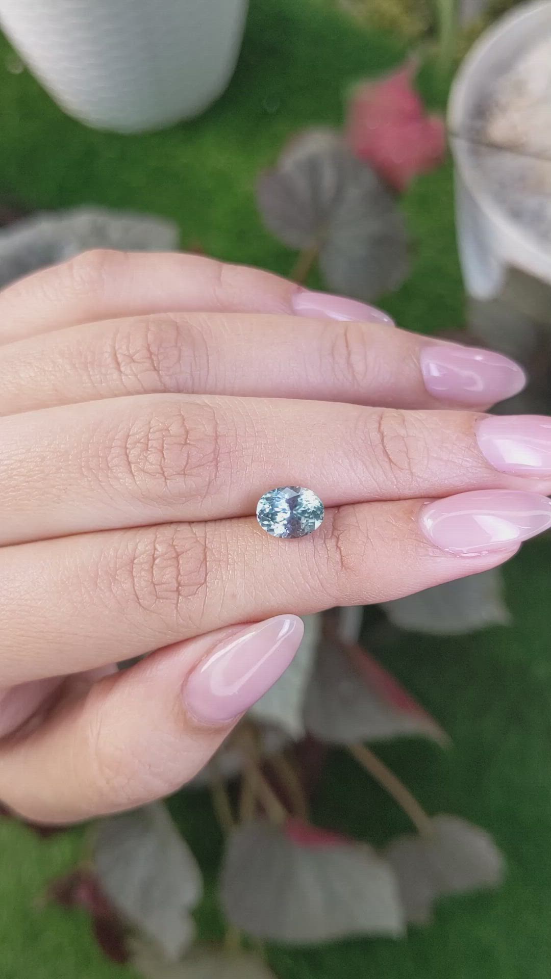 2.05 Ct. Greenish Blue Sapphire from Montana Size Video