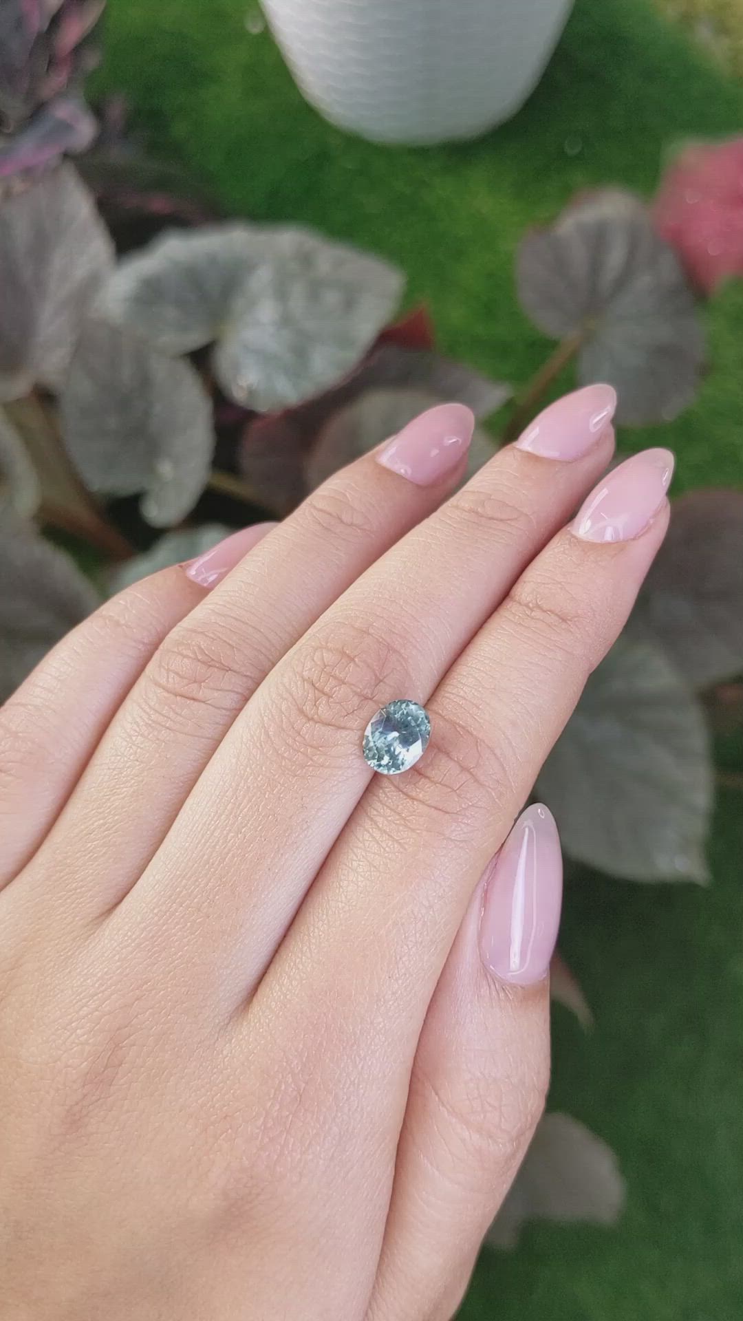 2.05 Ct. Greenish Blue Sapphire from Montana Size Video