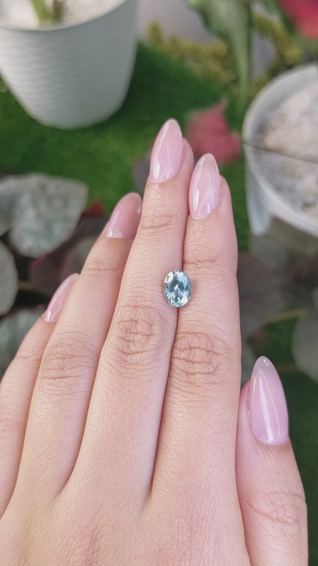 2.05 Ct. Greenish Blue Sapphire from Montana Size Video