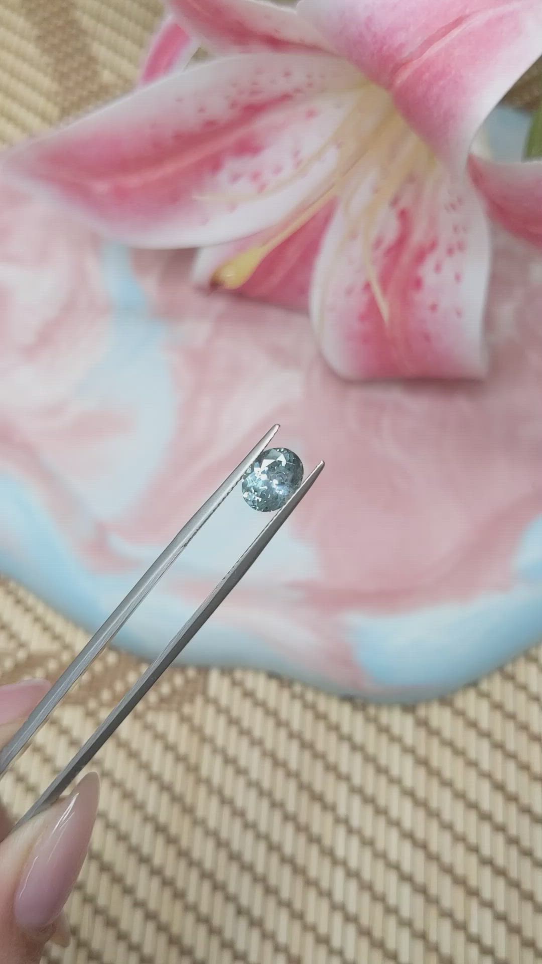 2.05 Ct. Greenish Blue Sapphire from Montana Size Video