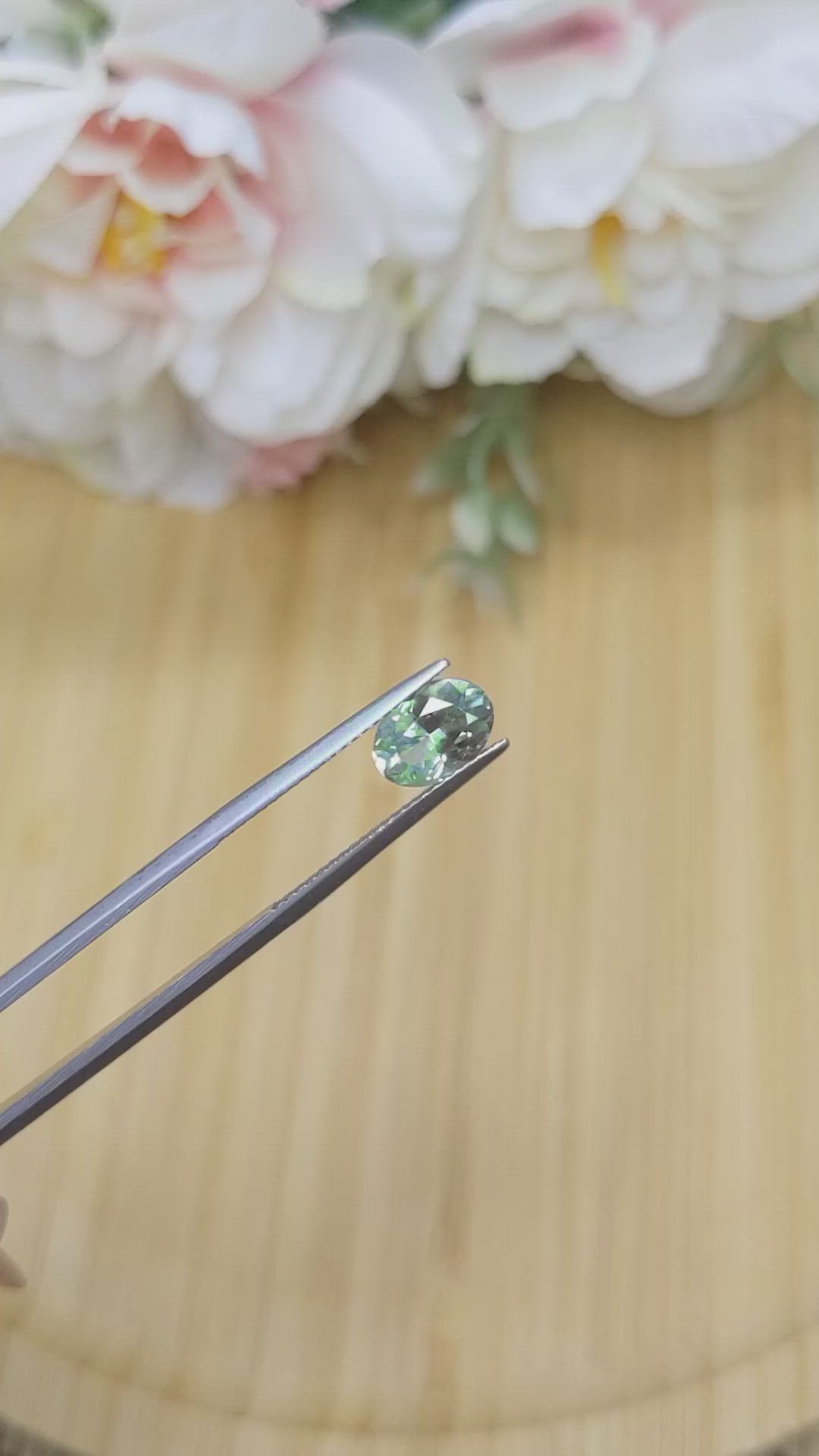 1.55 Ct. Green Sapphire from Montana Size Video