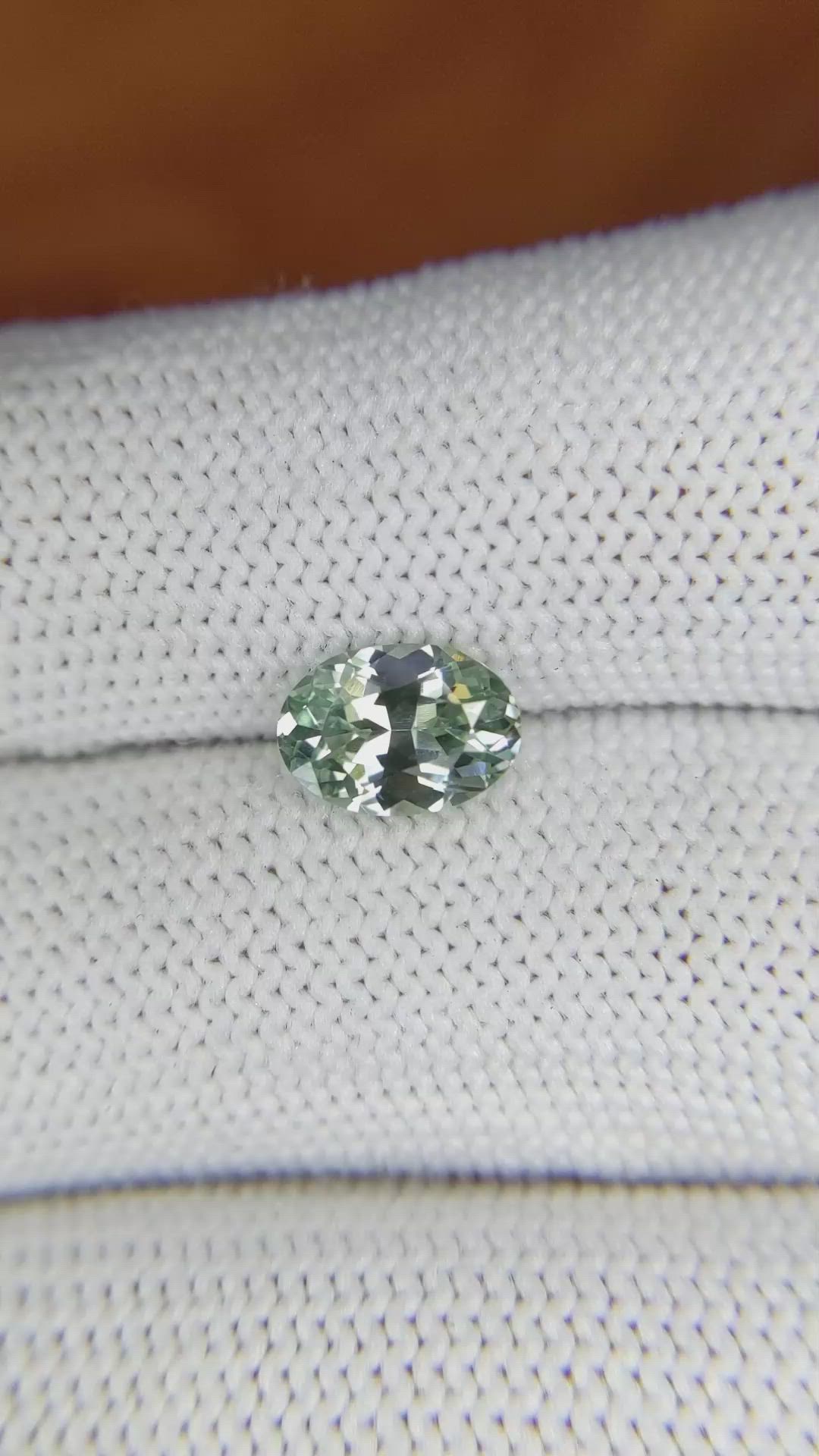 1.55 Ct. Green Sapphire from Montana Size Video