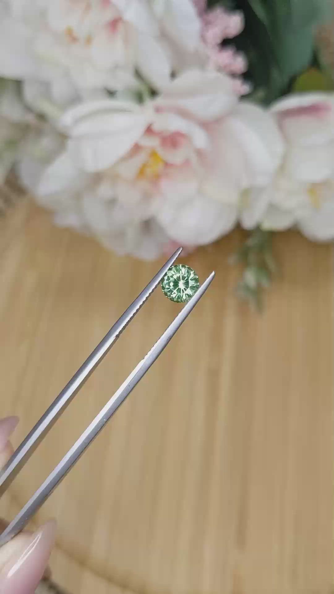 1.40 Ct. Green Sapphire from Montana Size Video