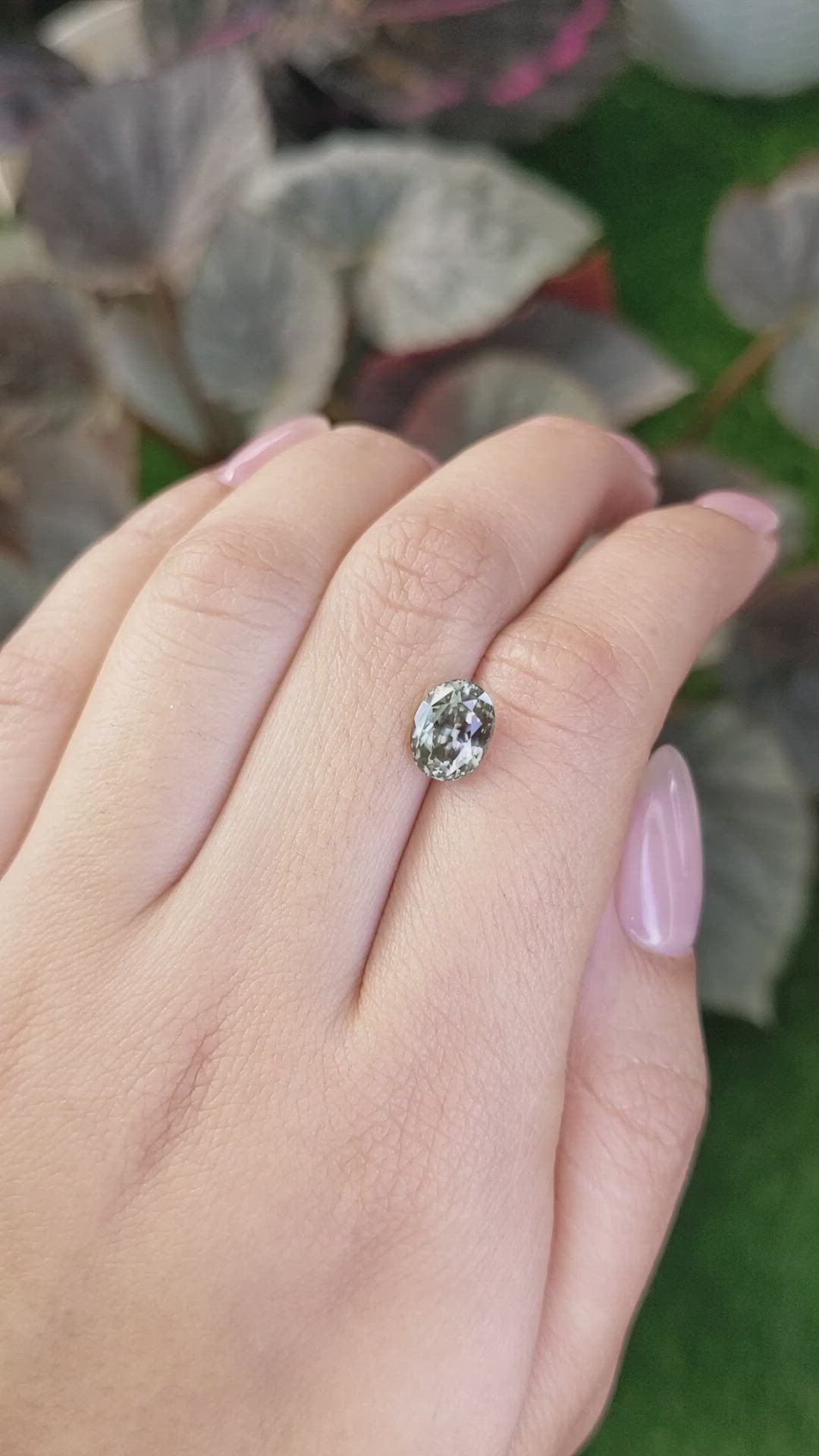 2.69 Ct. Brownish Green Sapphire from Montana Size Video