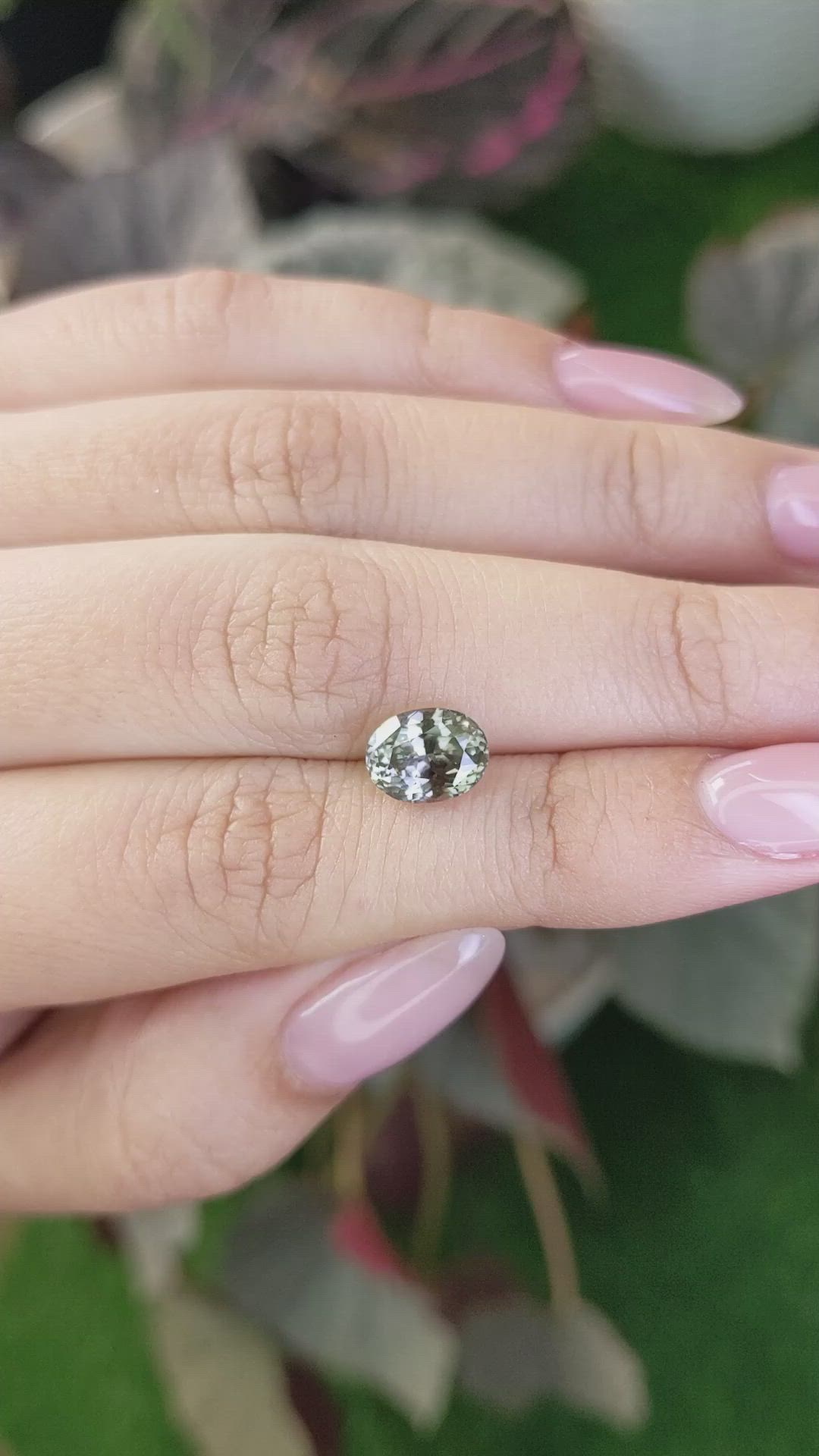 2.69 Ct. Brownish Green Sapphire from Montana Size Video