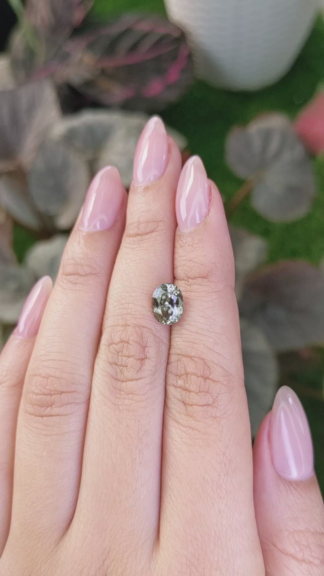 2.69 Ct. Brownish Green Sapphire from Montana Size Video