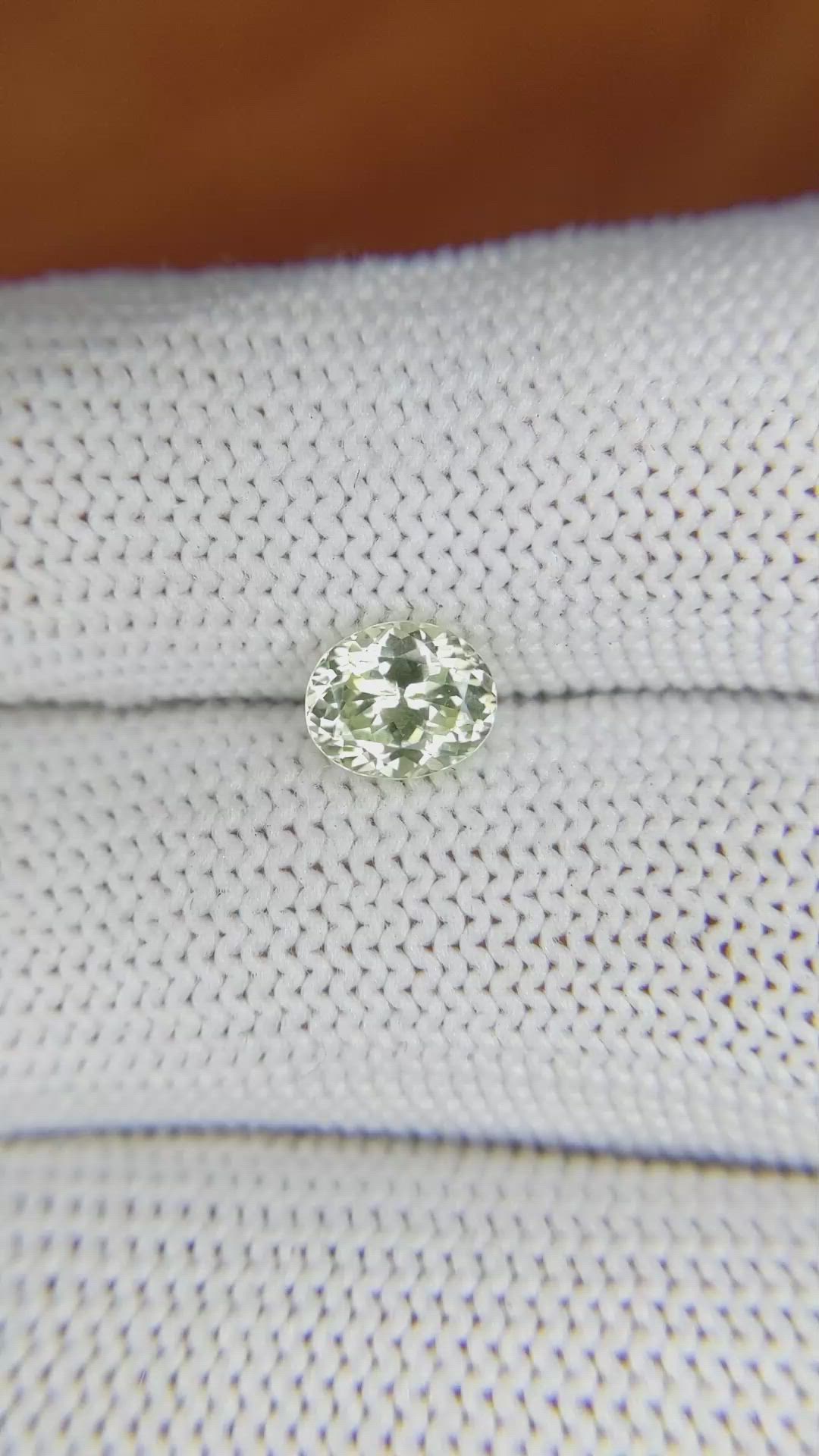1.13 Ct. Yellowish Green Sapphire from Montana Size Video