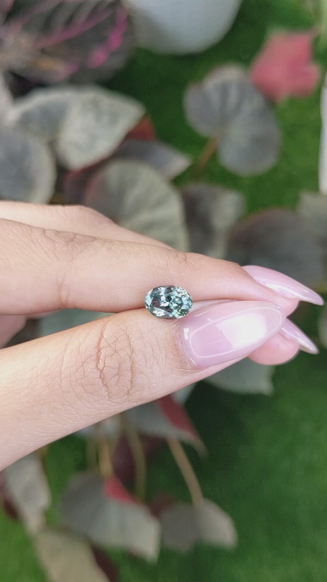 1.98 Ct. Bluish Green Sapphire from Montana Size Video