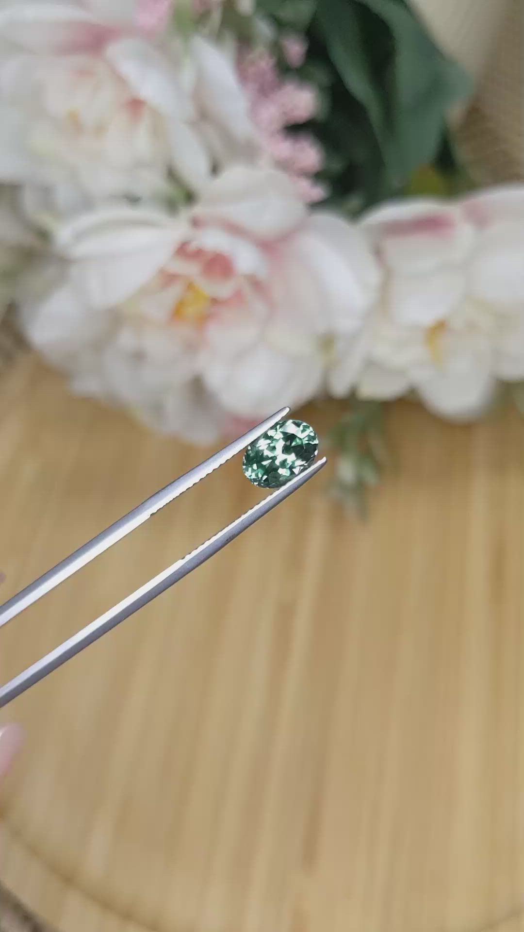 1.98 Ct. Bluish Green Sapphire from Montana Size Video