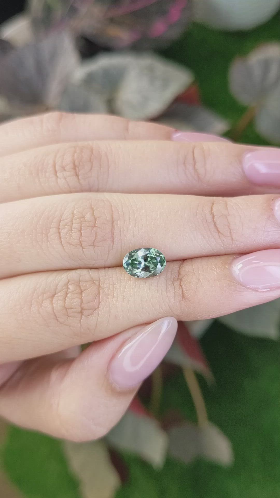 1.98 Ct. Bluish Green Sapphire from Montana Size Video