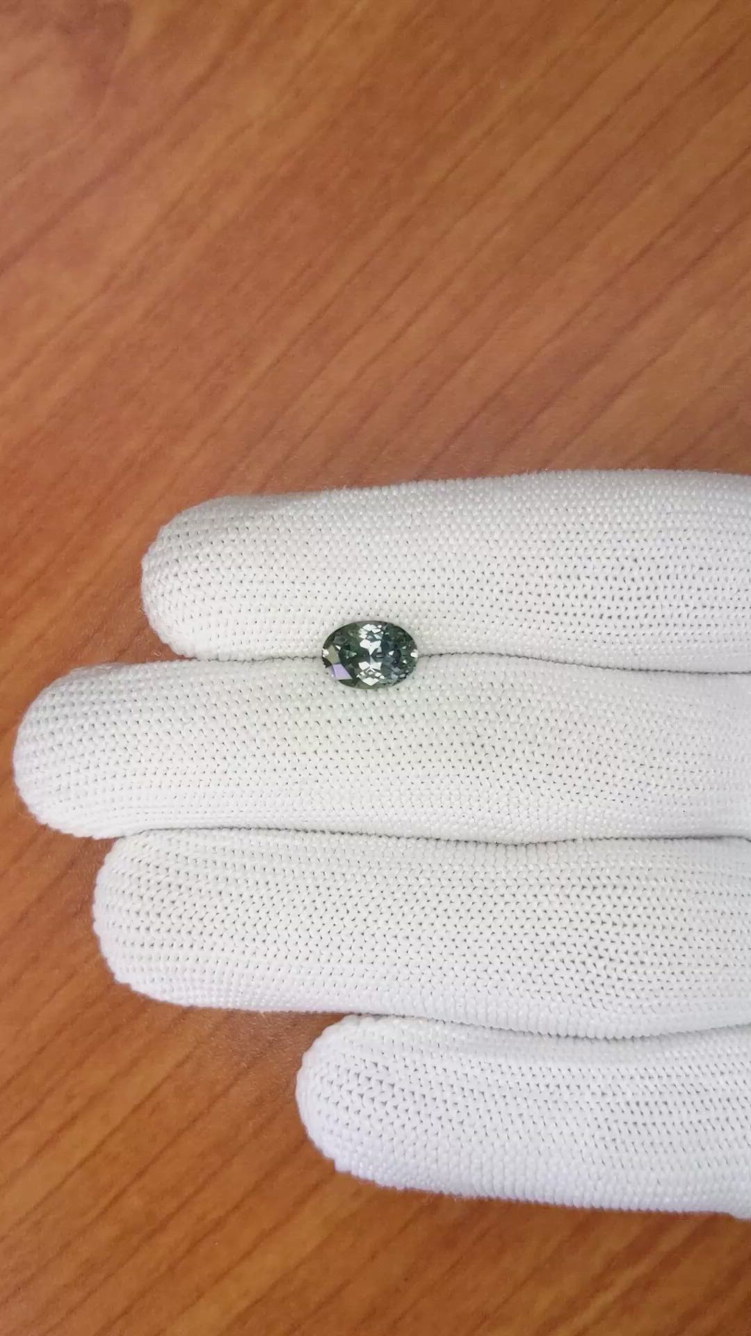 1.98 Ct. Bluish Green Sapphire from Montana Size Video
