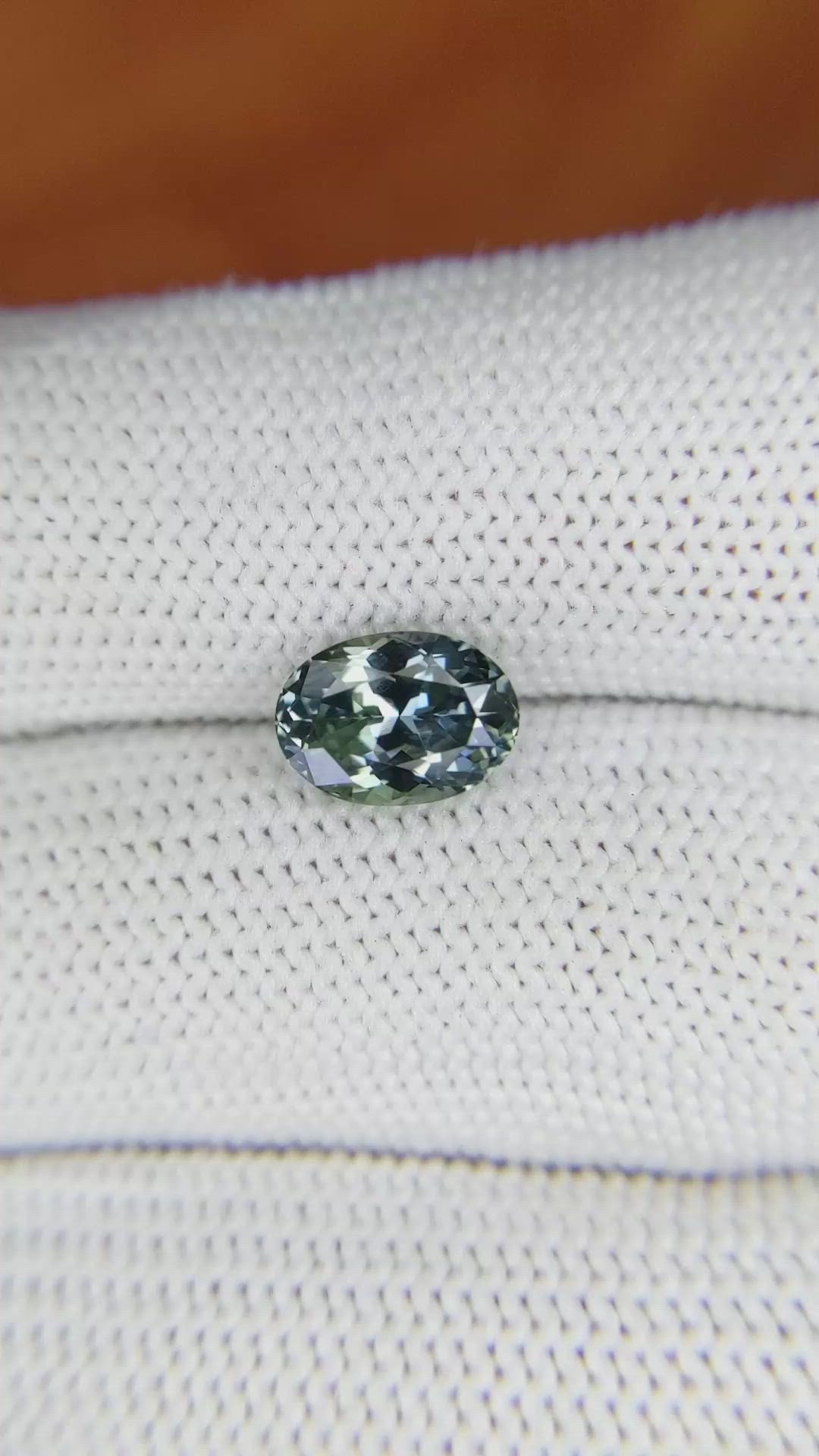 1.98 Ct. Bluish Green Sapphire from Montana Size Video