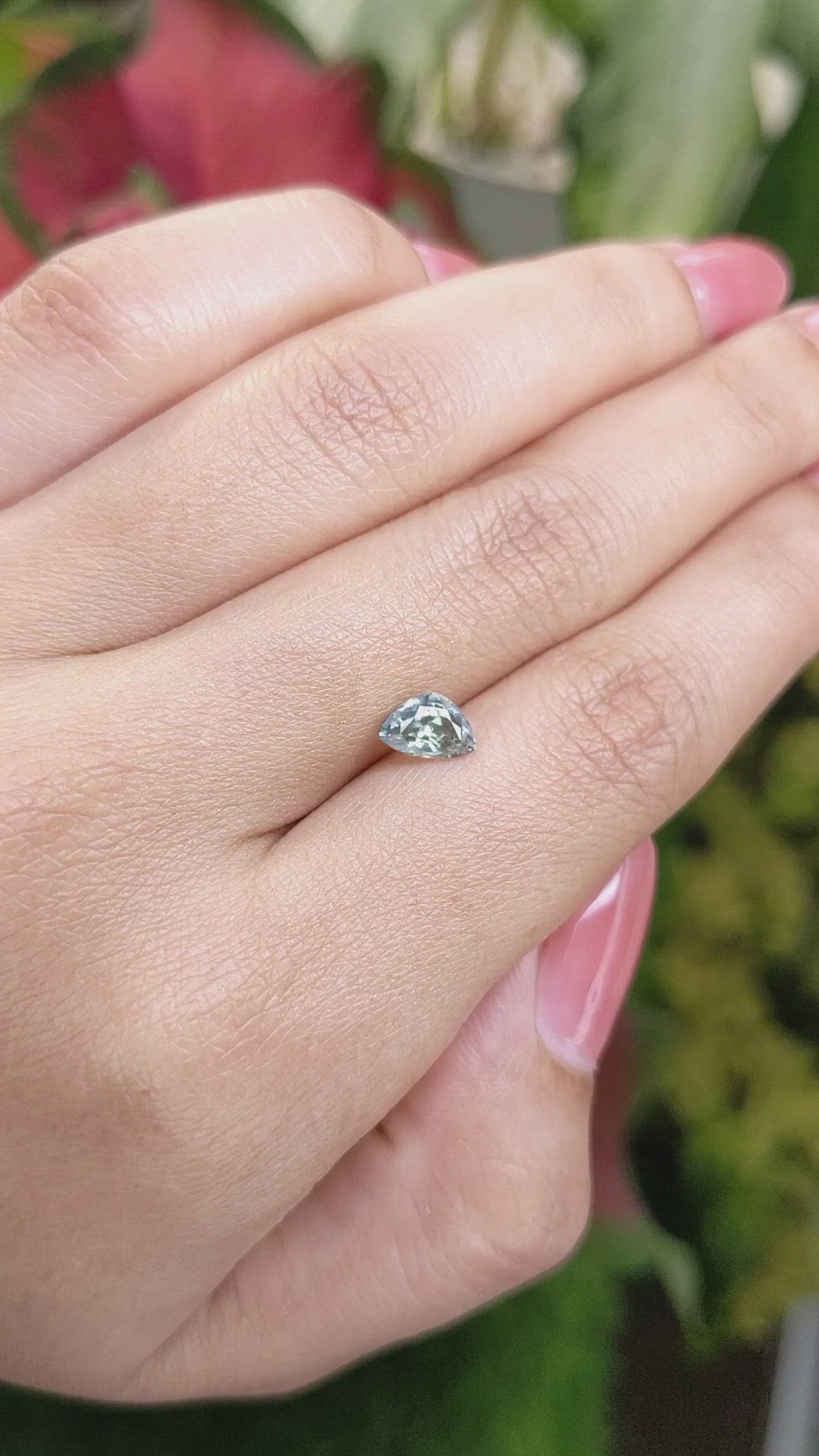 0.95 Ct. Bluish Green Sapphire from Montana Size Video