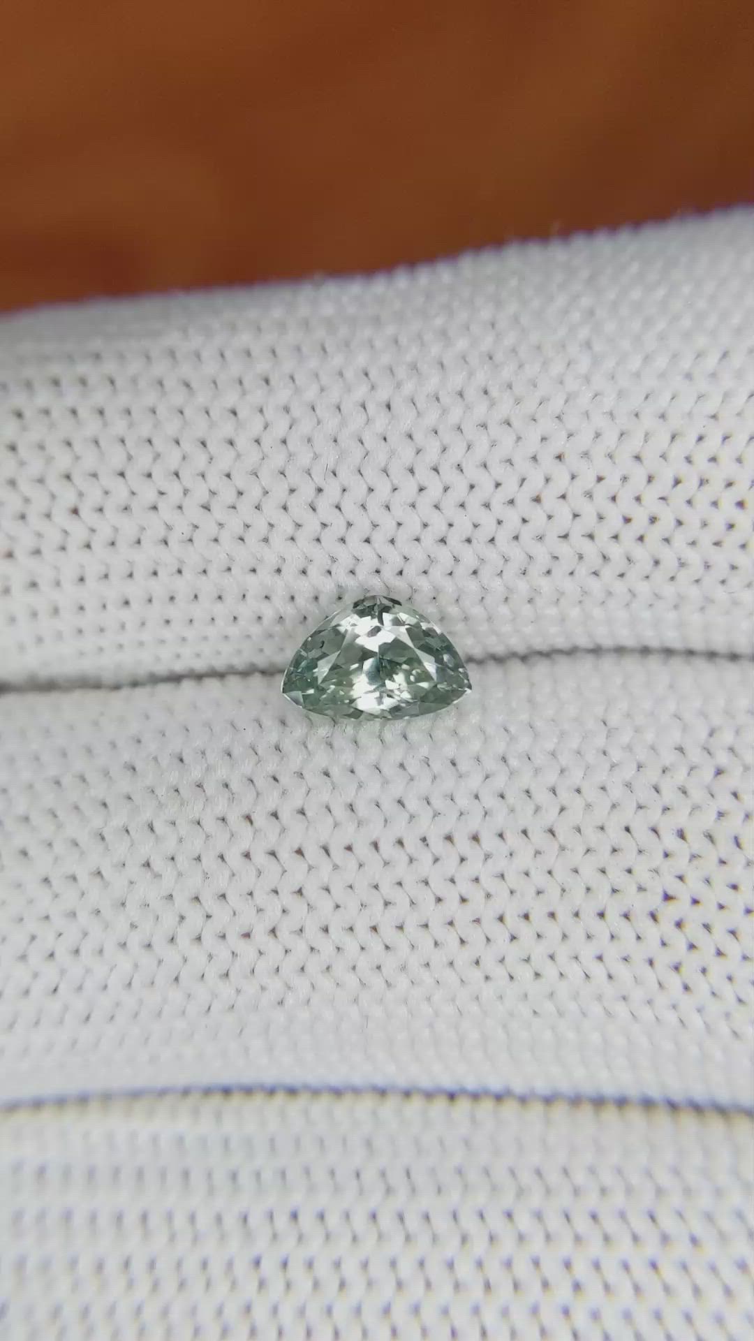 0.95 Ct. Bluish Green Sapphire from Montana Size Video