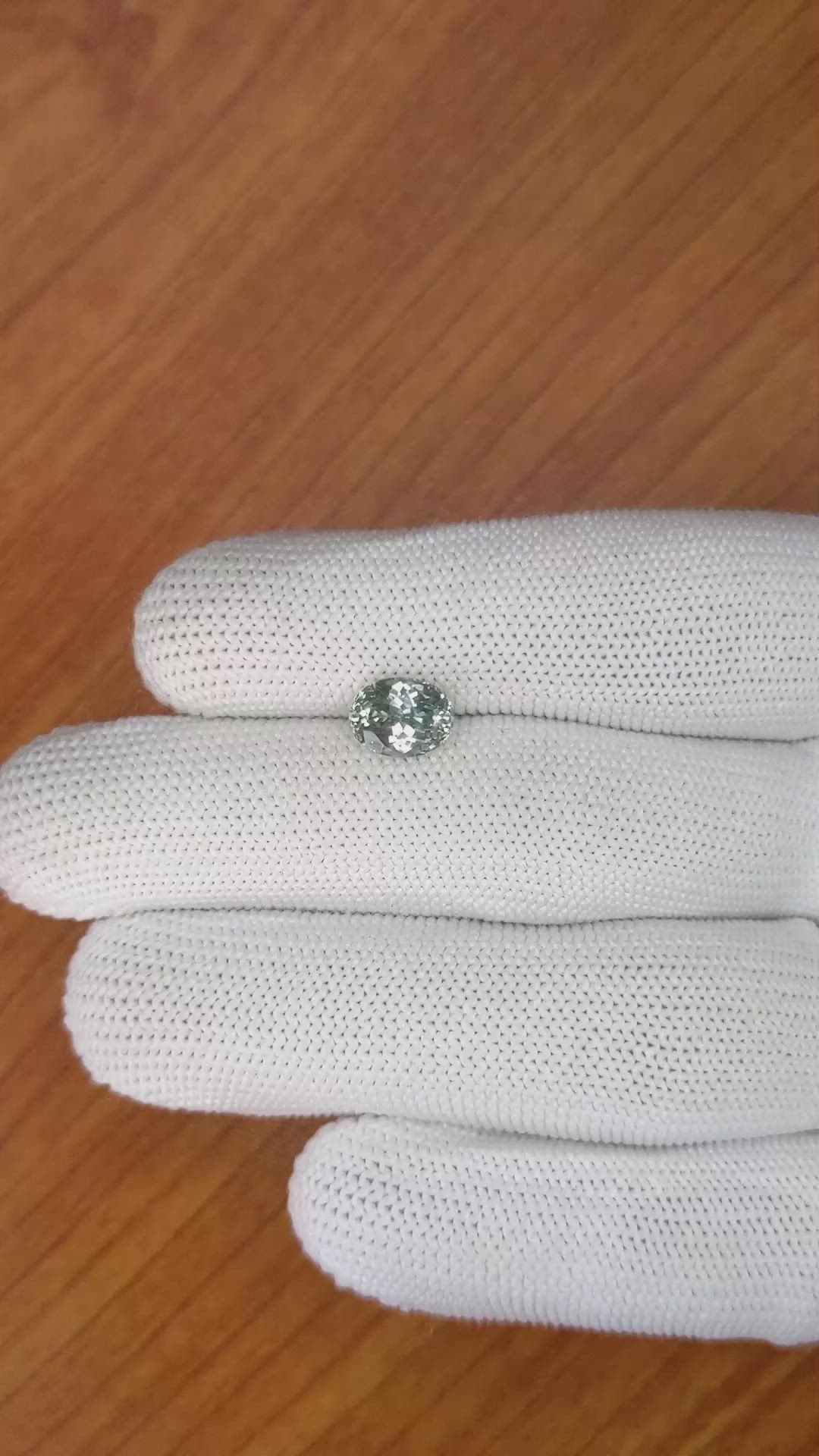 2.33 Ct. Bluish Green Sapphire from Montana Size Video