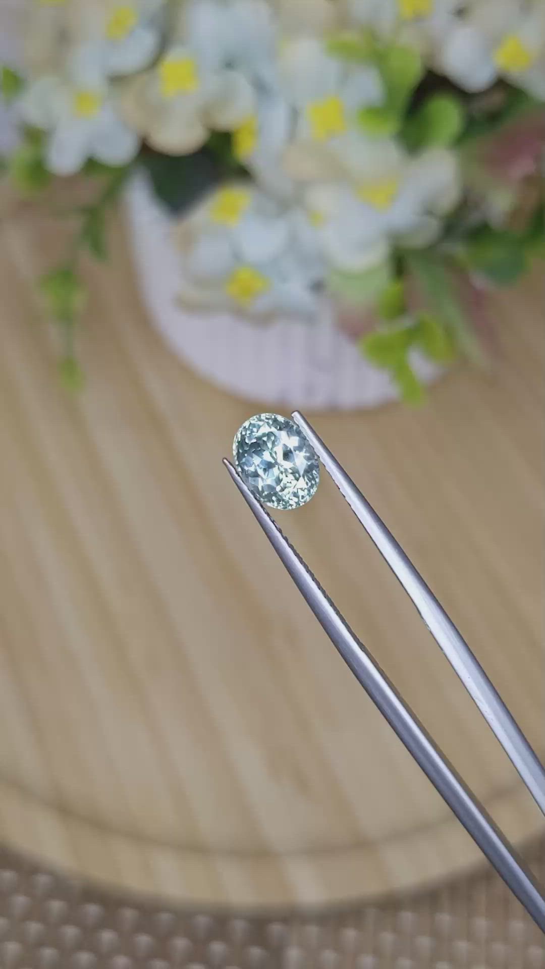 2.33 Ct. Bluish Green Sapphire from Montana Size Video
