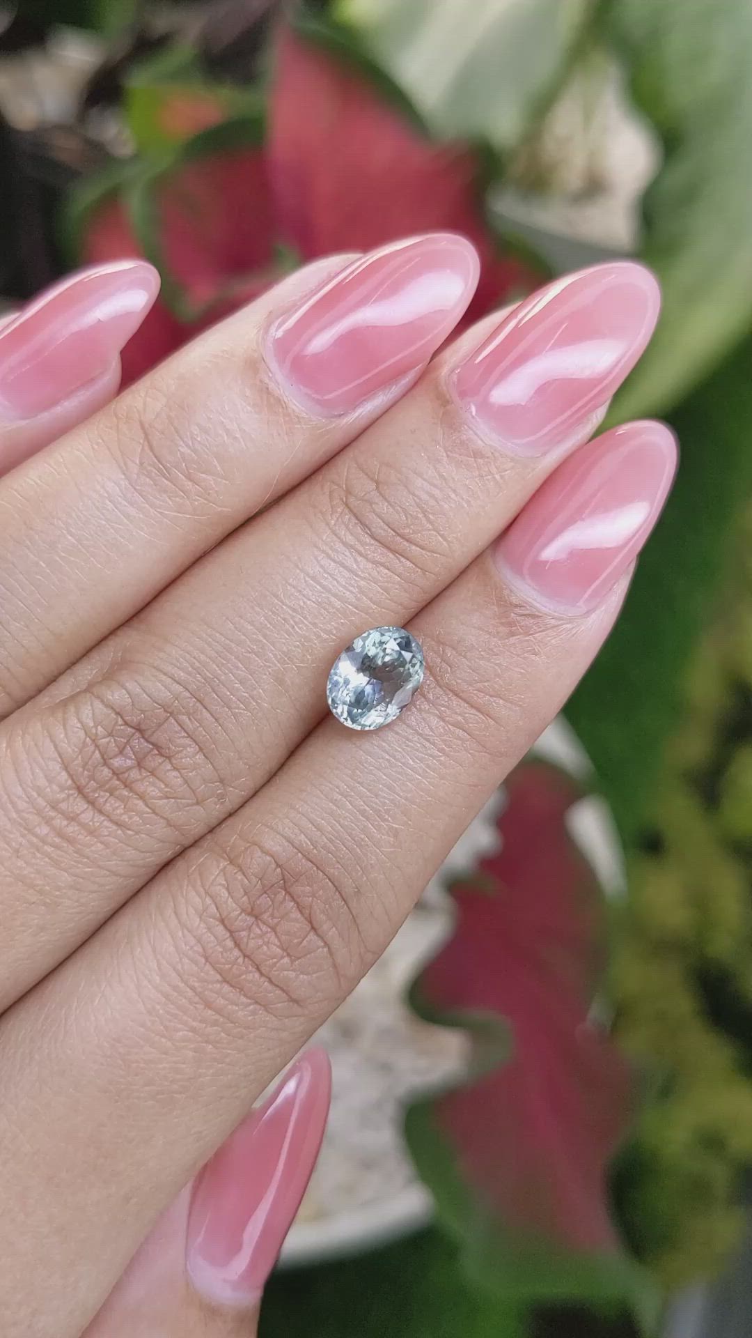 2.33 Ct. Bluish Green Sapphire from Montana Size Video