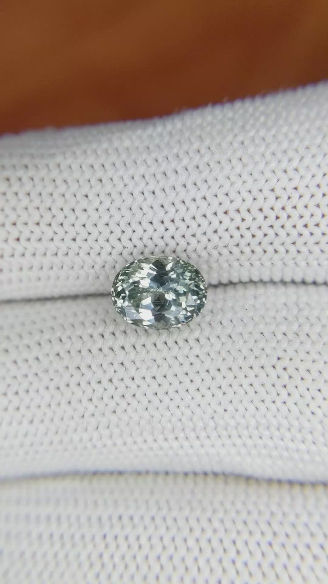 2.33 Ct. Bluish Green Sapphire from Montana Size Video