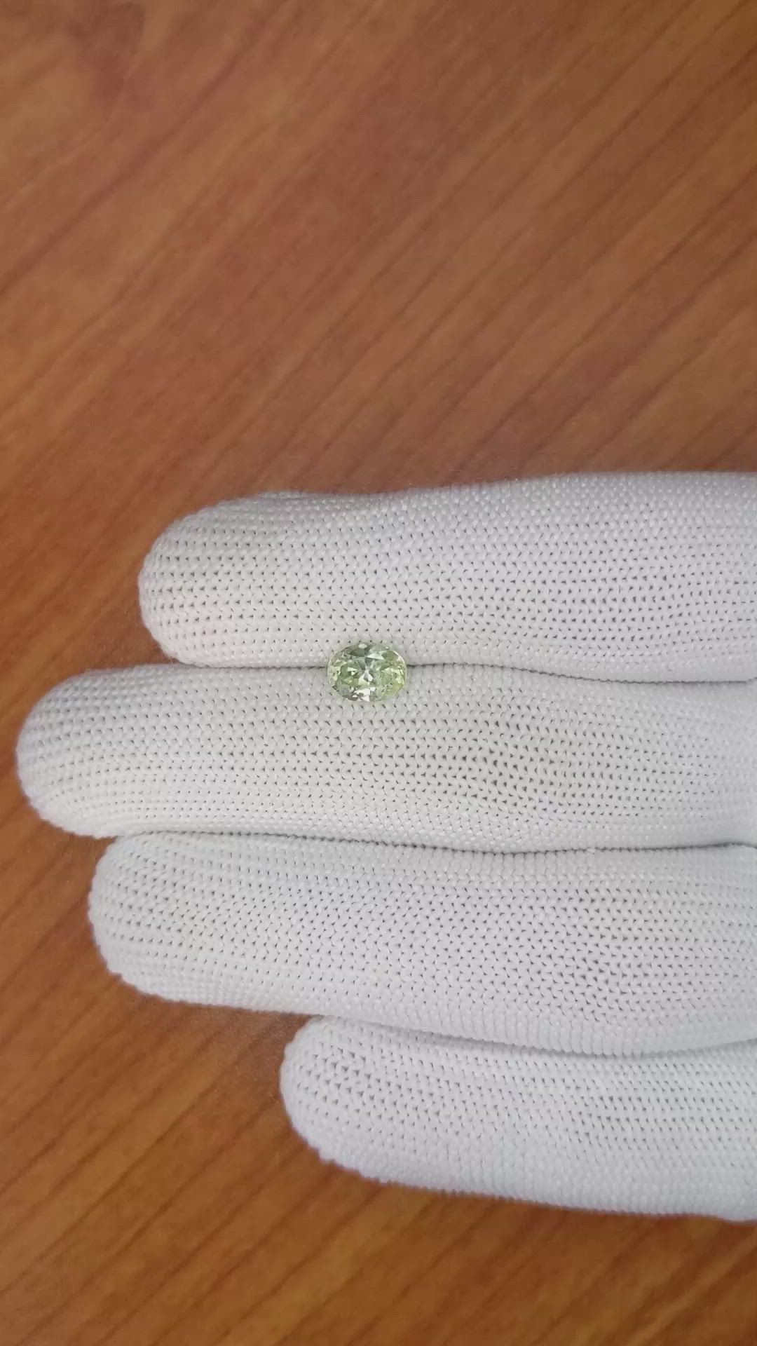 1.24 Ct. Yellowish Green Sapphire from Montana Size Video