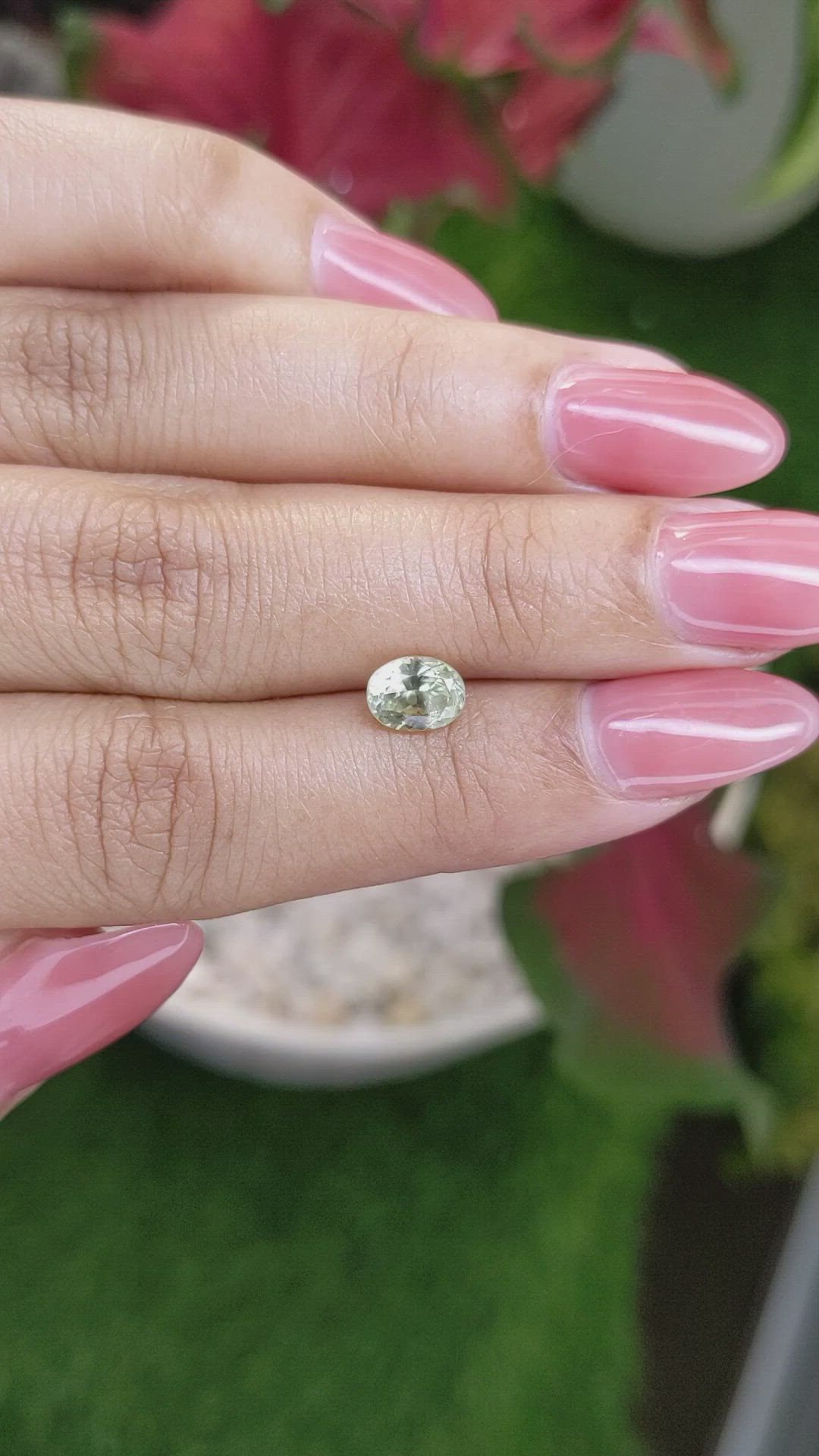 1.24 Ct. Yellowish Green Sapphire from Montana Size Video