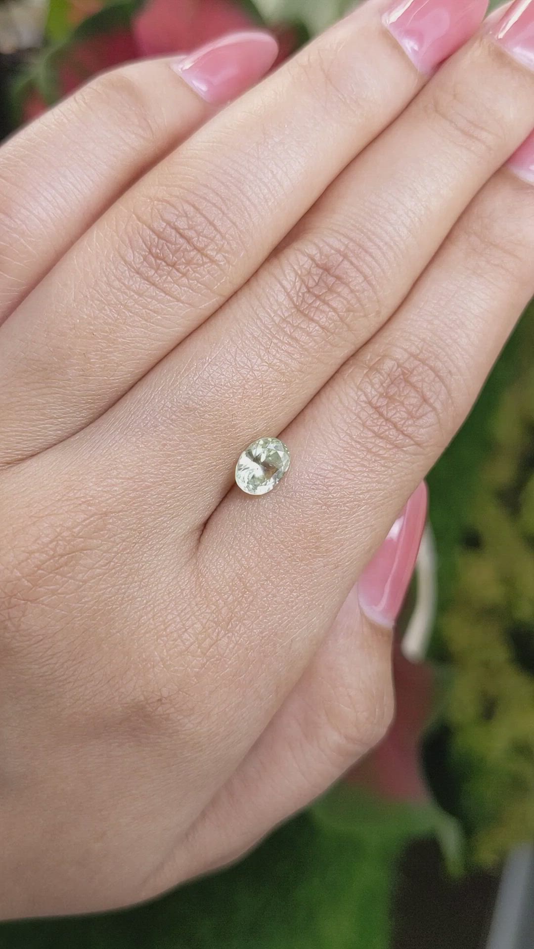 1.24 Ct. Yellowish Green Sapphire from Montana Size Video