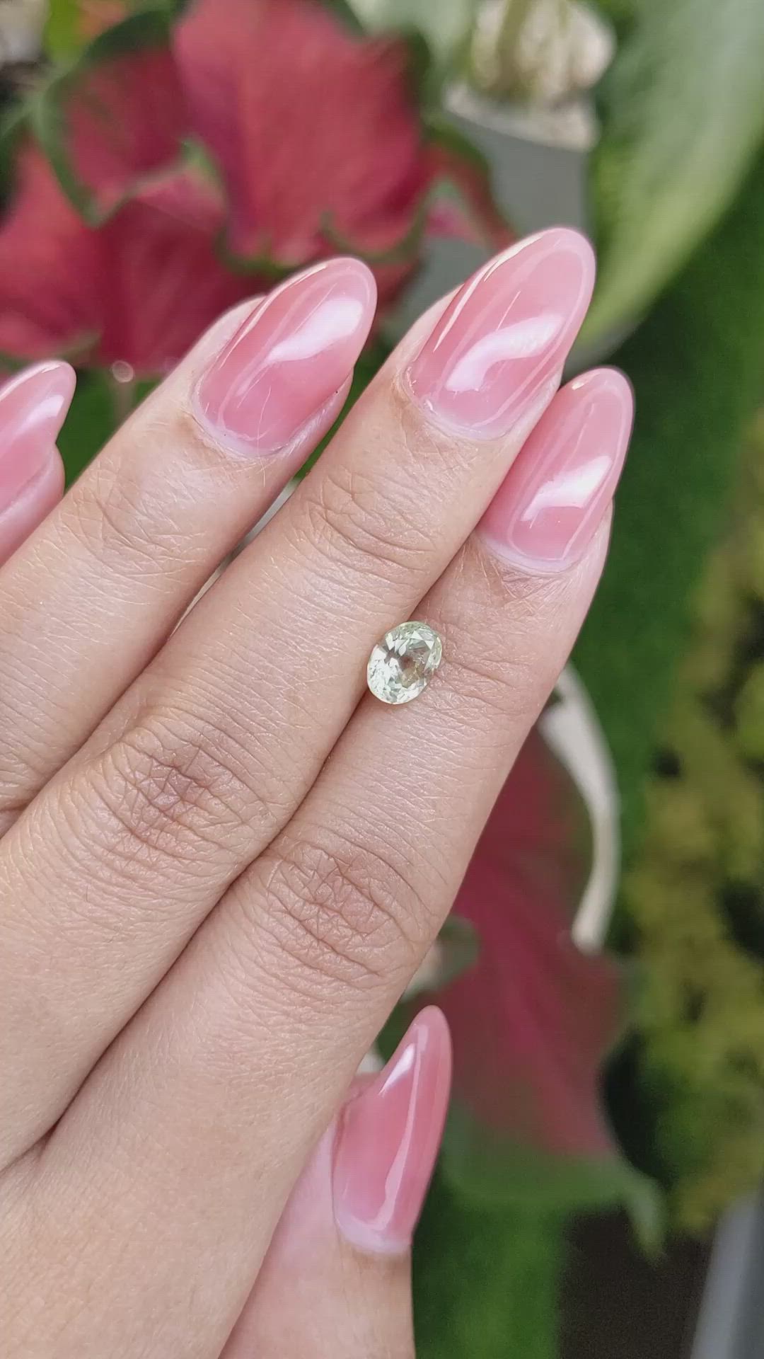 1.24 Ct. Yellowish Green Sapphire from Montana Size Video