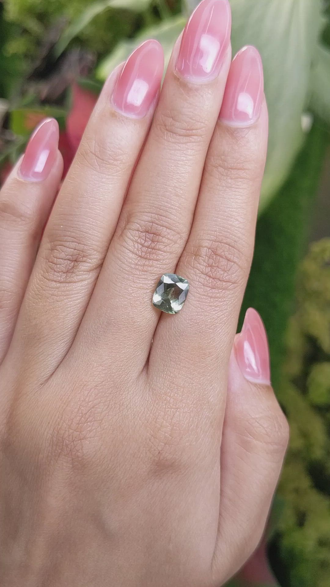 2.53 Ct. Green Sapphire from Montana Size Video