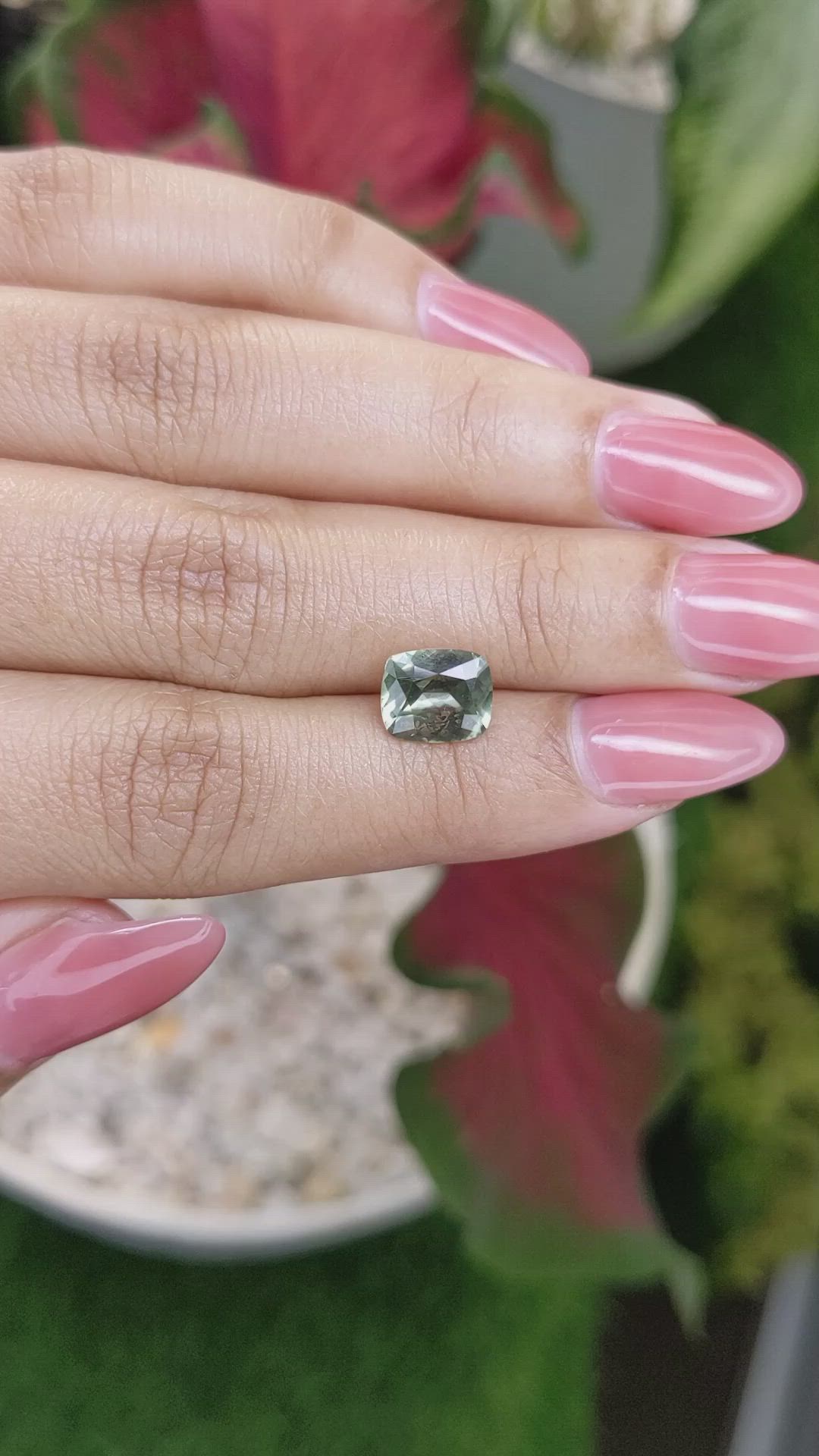 2.53 Ct. Green Sapphire from Montana Size Video