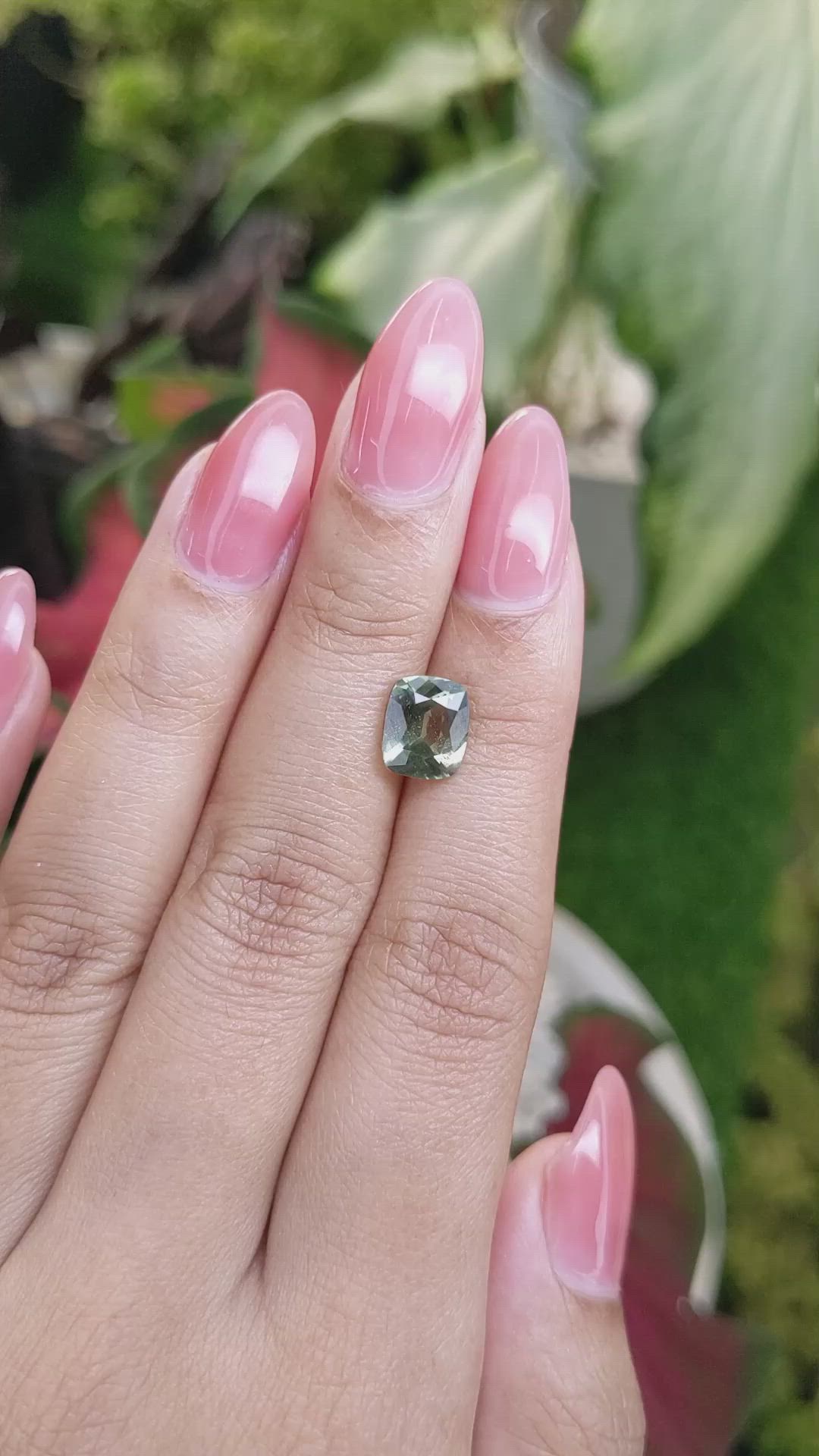 2.53 Ct. Green Sapphire from Montana Size Video
