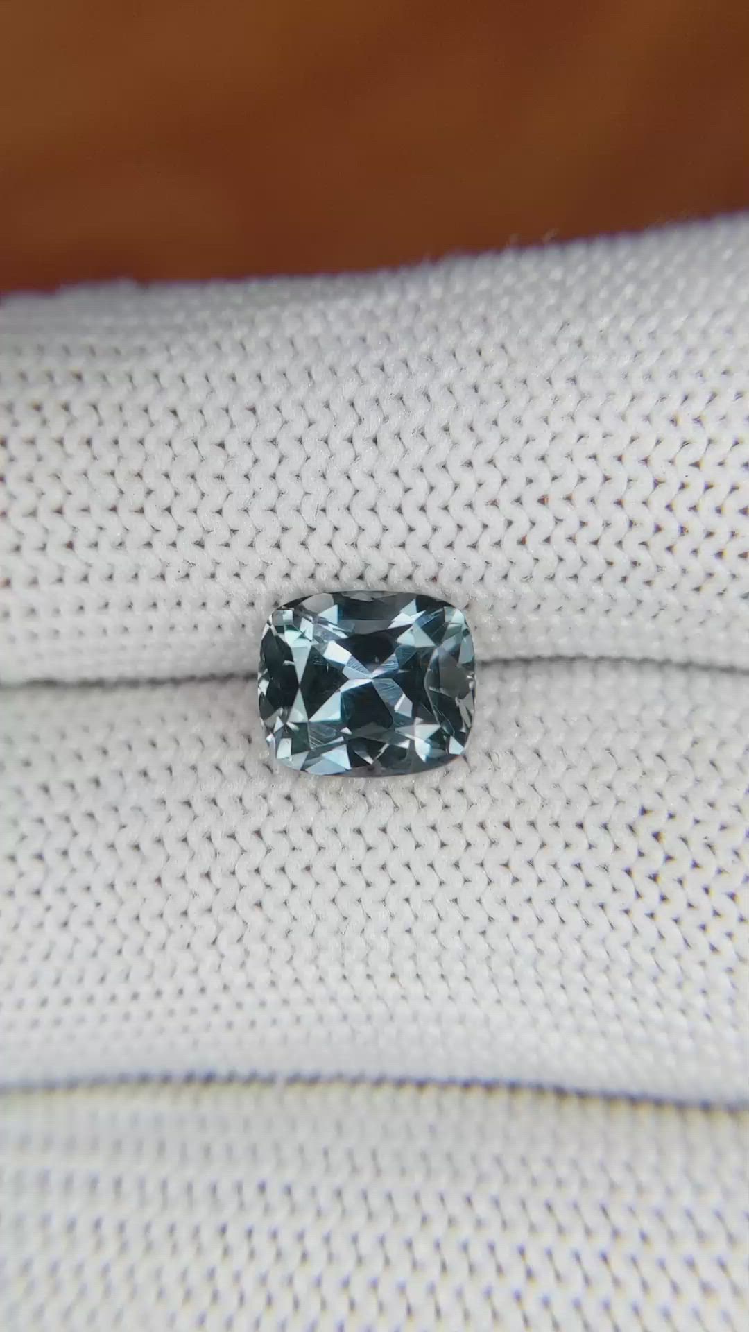 2.48 Ct. Greenish Blue Sapphire from Montana Size Video
