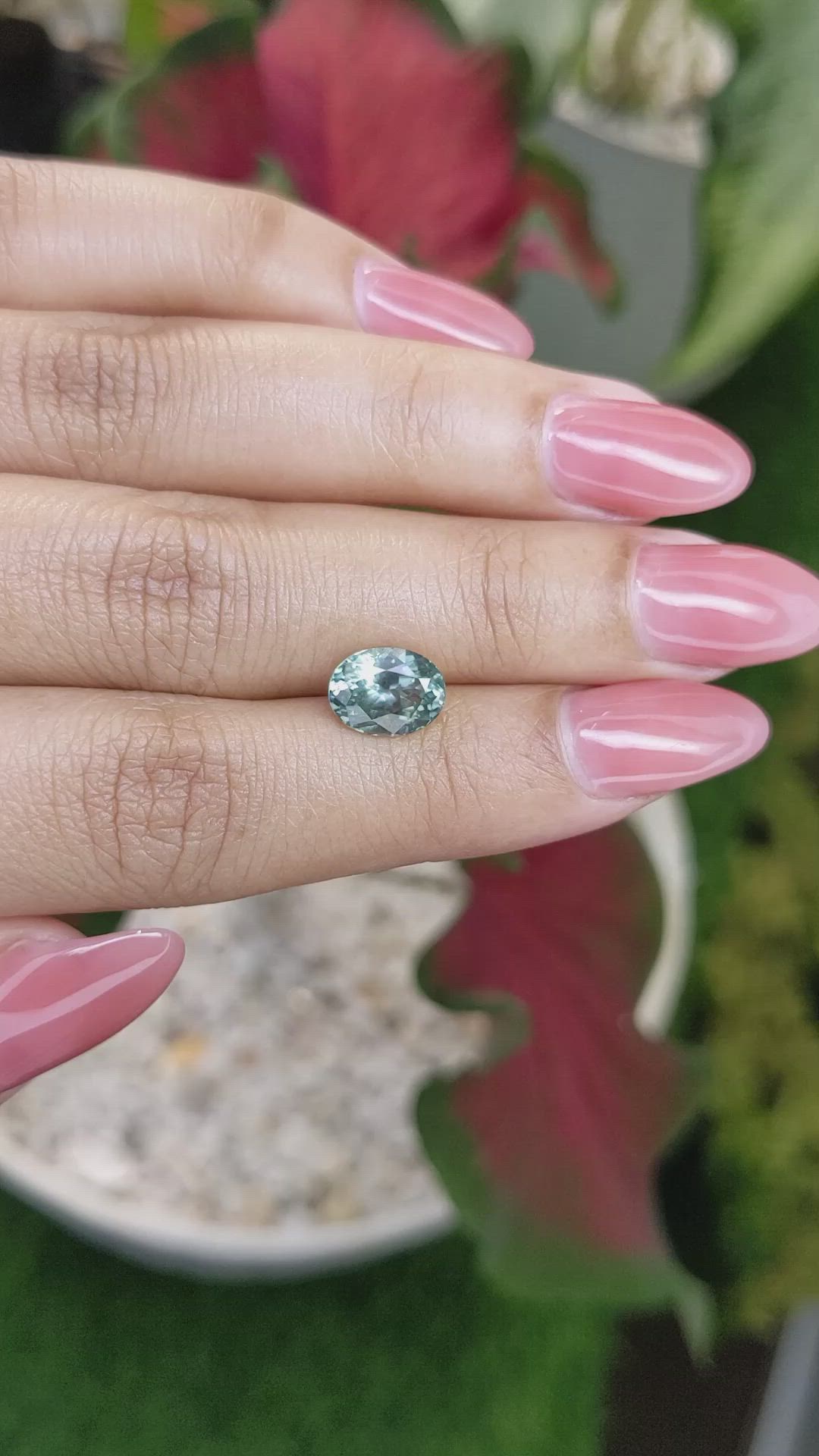 2.32 Ct. Bluish Green Sapphire from Montana Size Video