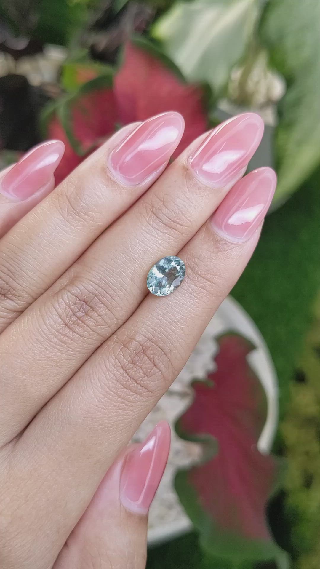 2.32 Ct. Bluish Green Sapphire from Montana Size Video