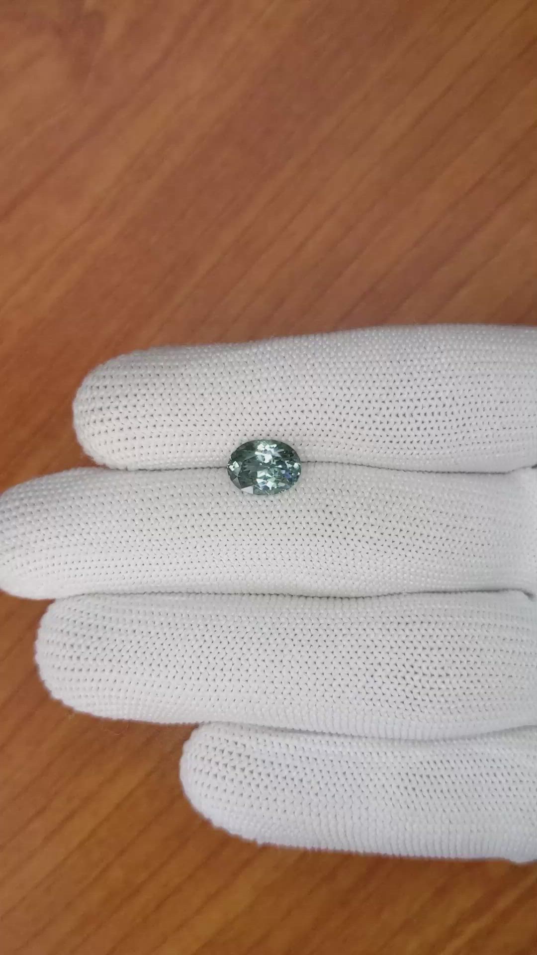 2.32 Ct. Bluish Green Sapphire from Montana Size Video