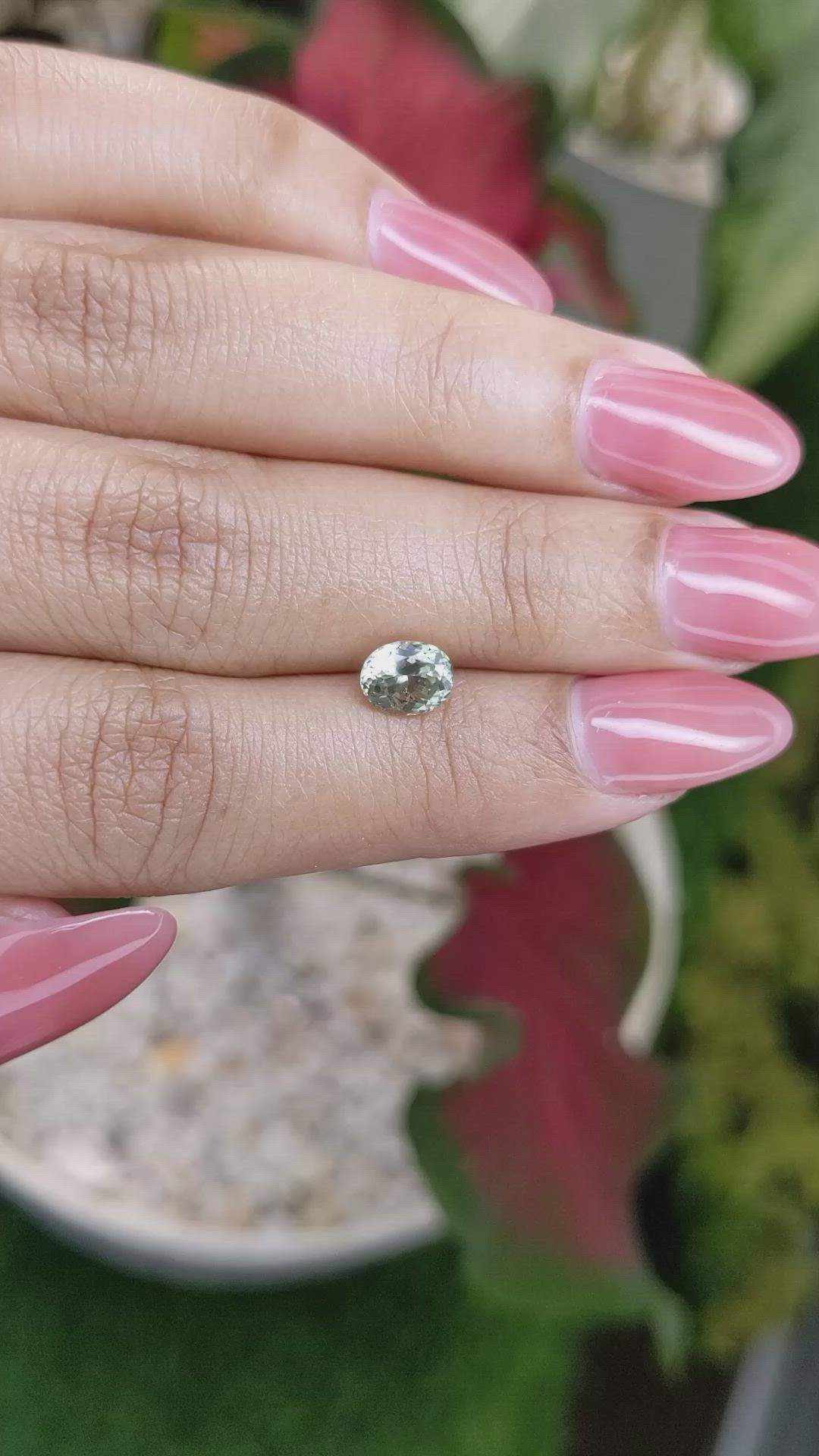 1.14 Ct. Yellowish Green Sapphire from Montana Size Video