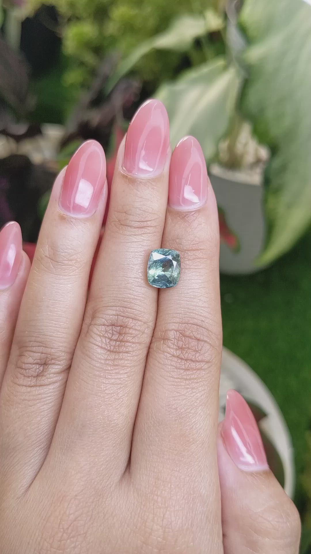 3.33 Ct. Bluish Green Sapphire from Montana Size Video