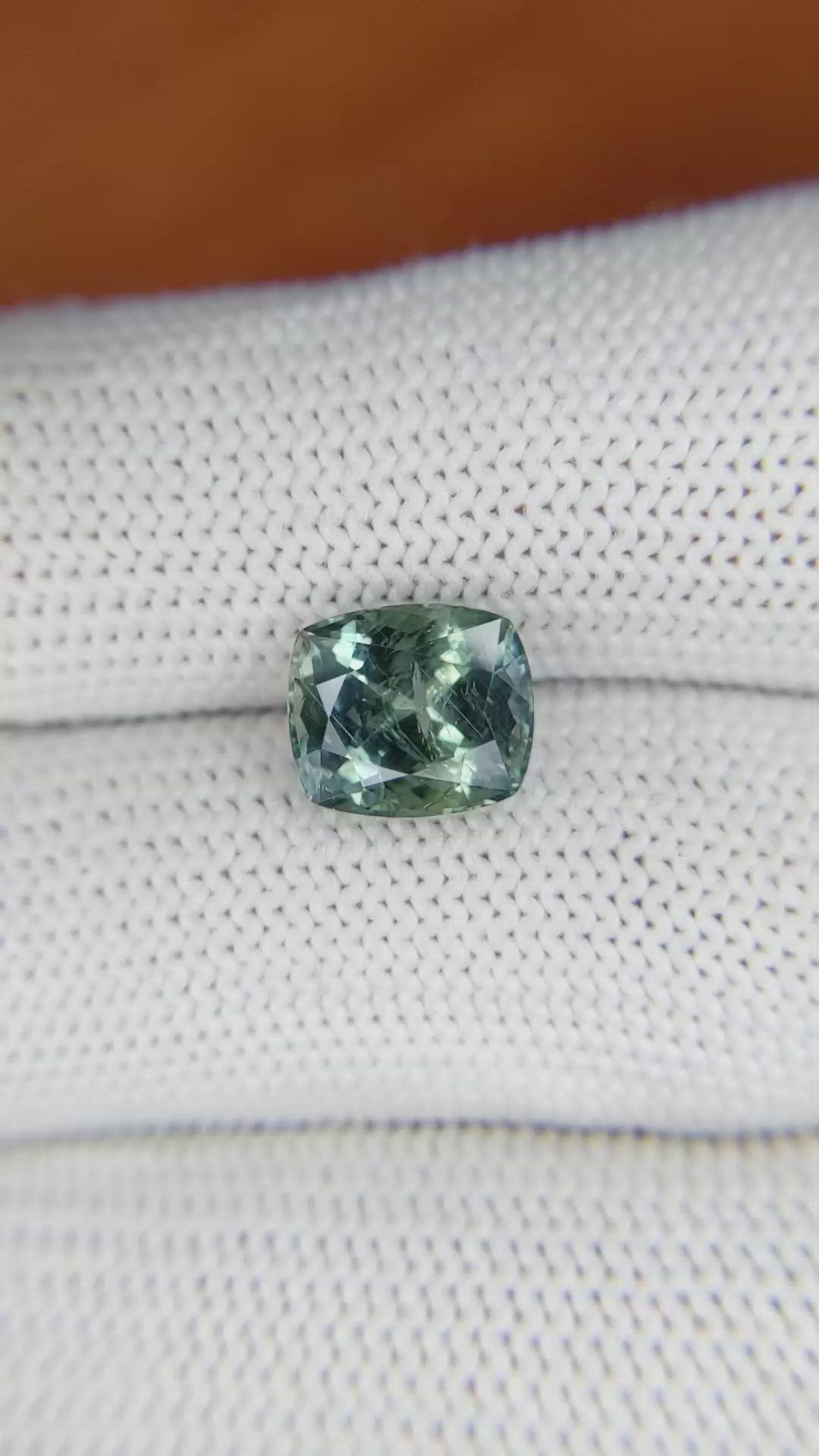 3.33 Ct. Bluish Green Sapphire from Montana Size Video
