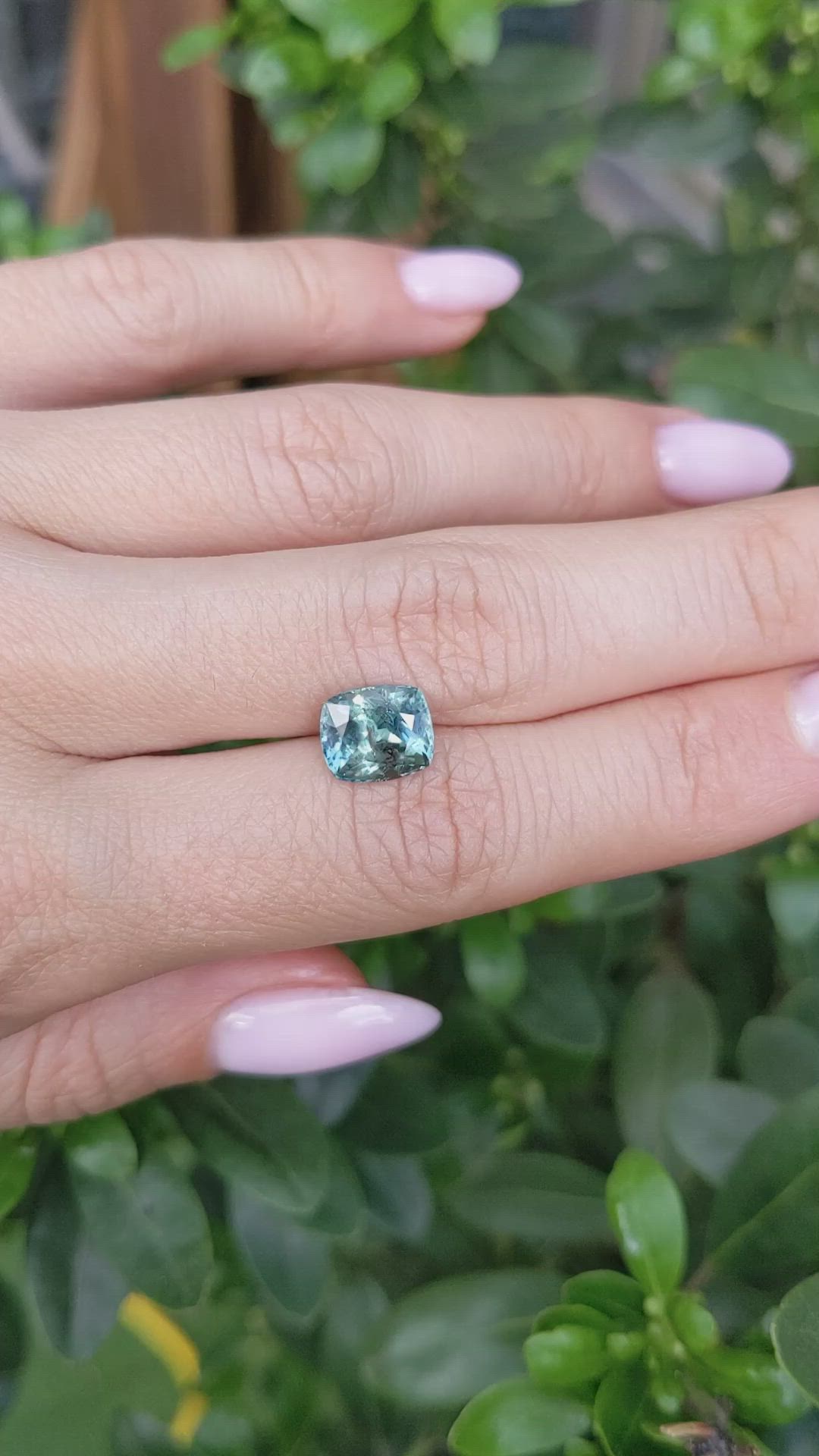 3.33 Ct. Bluish Green Sapphire from Montana Size Video